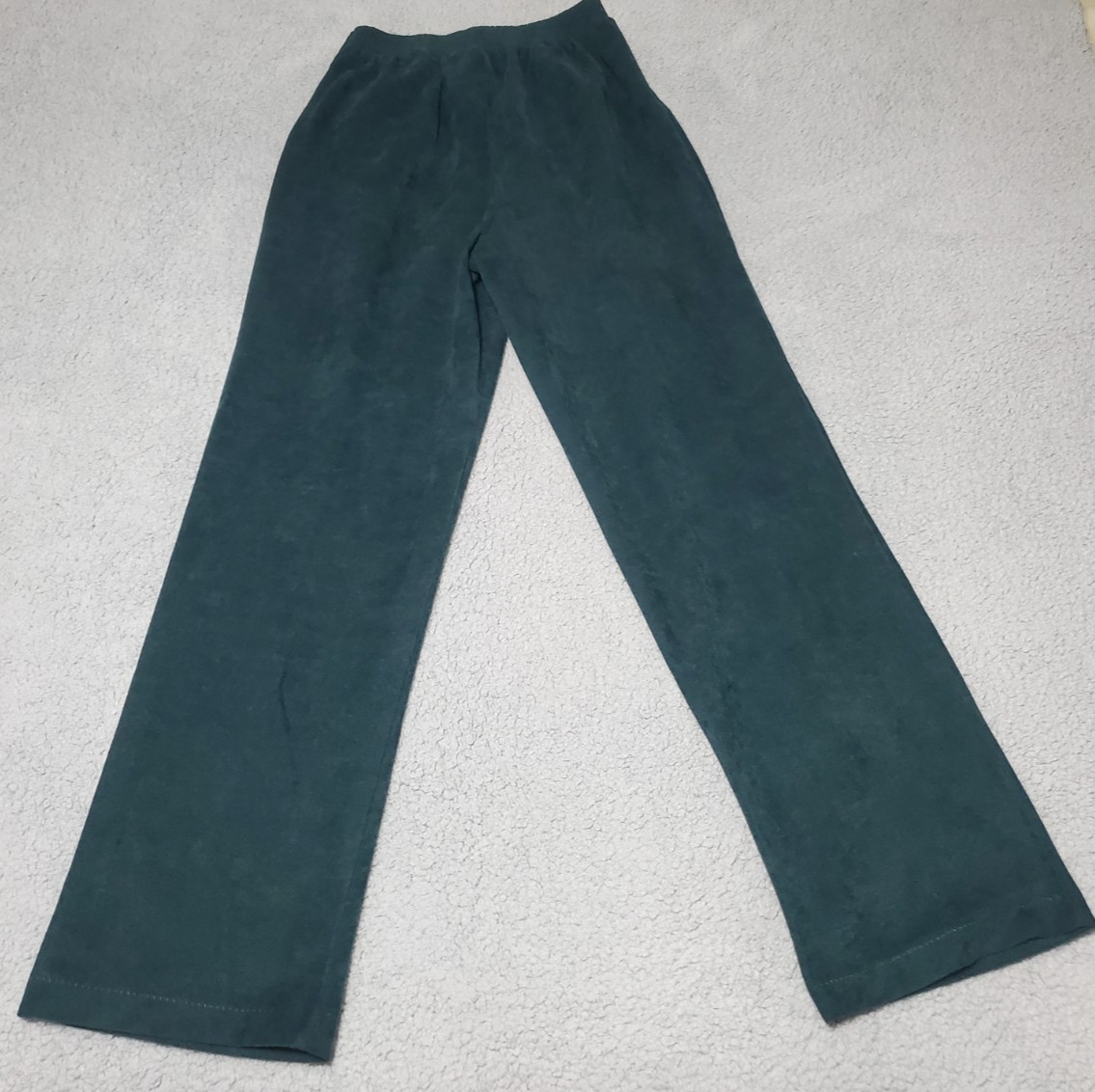 Haband for Her Women’s Pants SZ 14 Green Corduroy Elastic Waist 12”-16” Pull-On
