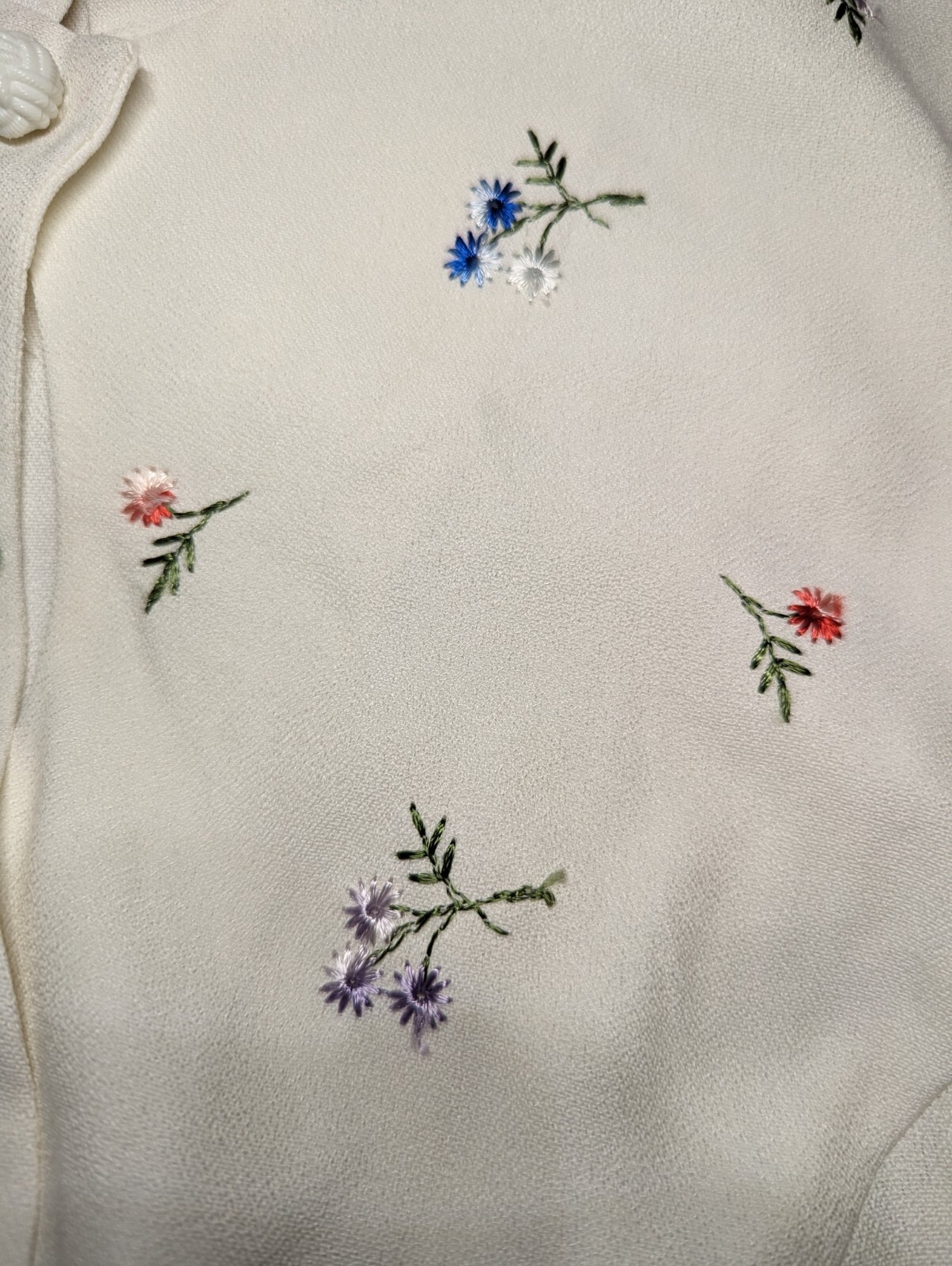 FRANCINE BROWNER Embroidered Red Pink Blue Purple FLORAL Vest Top Women’s LARGE