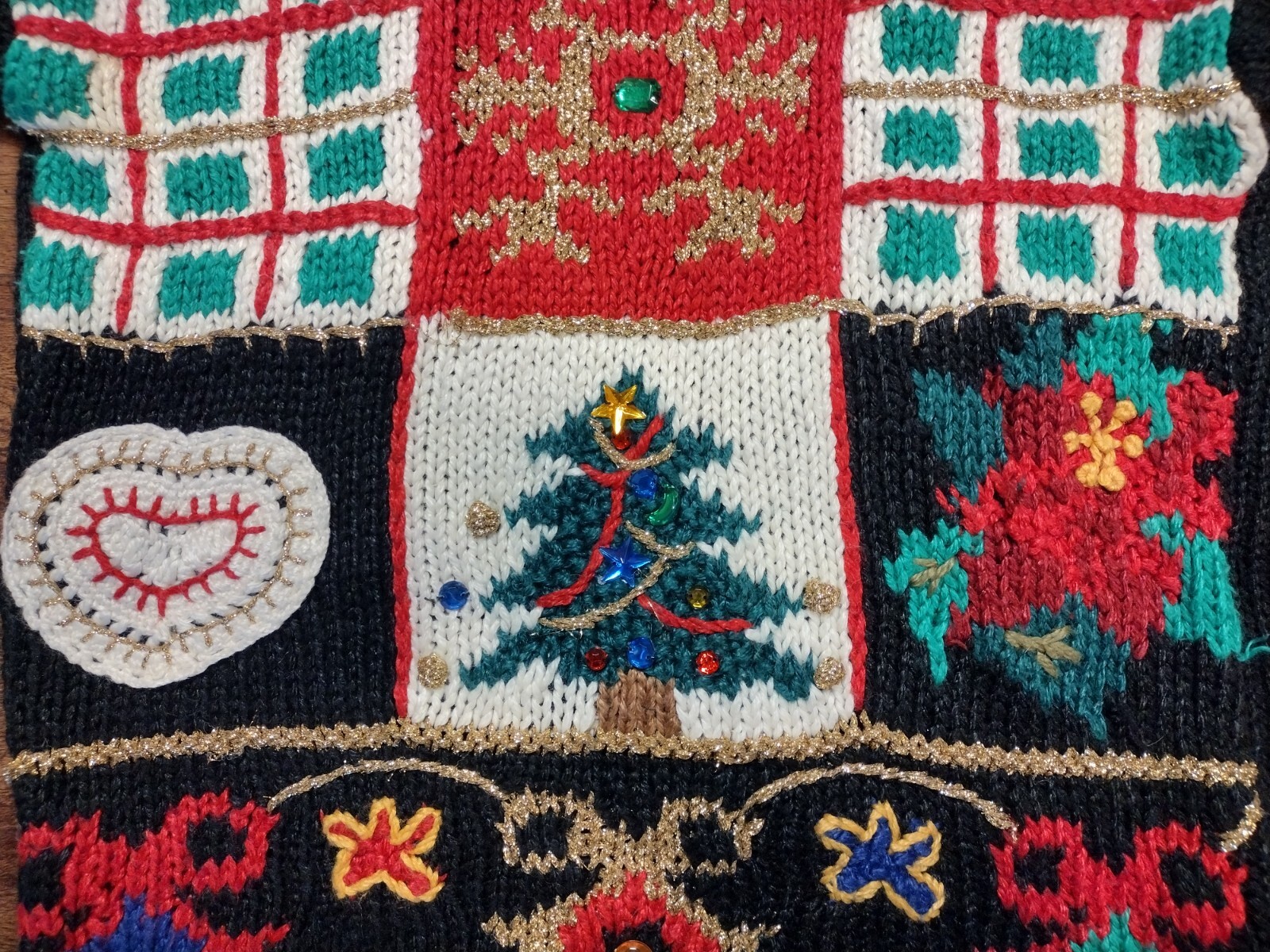 Vintage 1980s Spice of Life Ugly Christmas Holiday Sweater Size Small Oversized