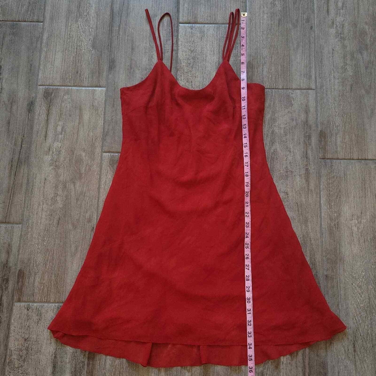 Joseph Ribkoff Dress Size 8 Vintage 90’s Red Spagetti Strap Y2K Retro Date Night