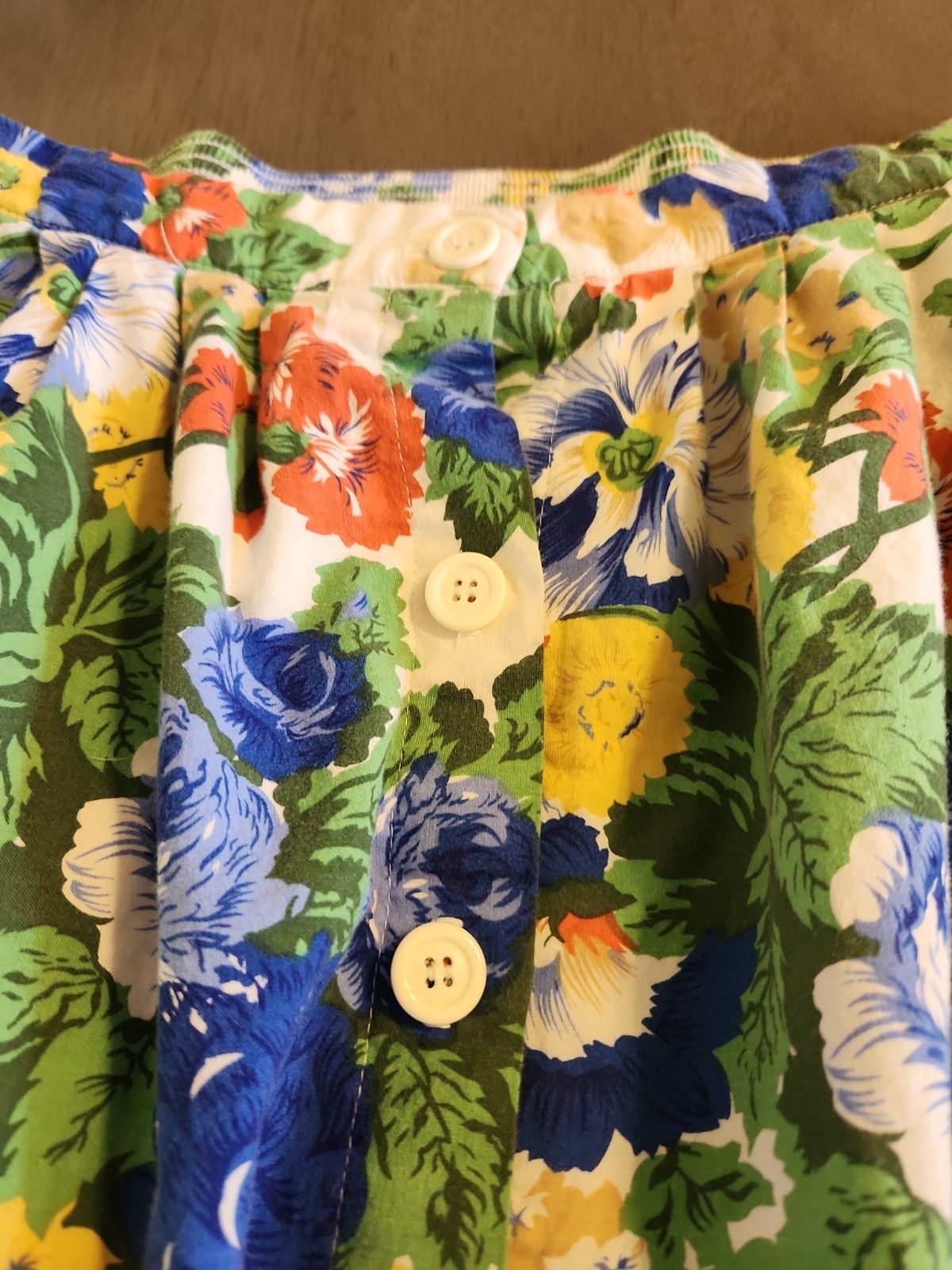 Vintage 80s Floral Skirt Jeri Marque Size 16 Cotton Blend Midi Cottagecore Boho
