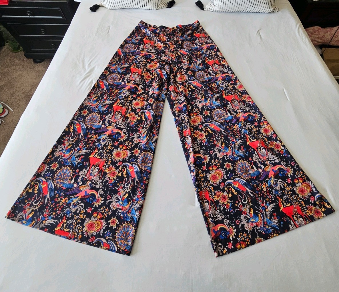 Vtg Mr. Beau by R.L. Davis 70s Dagger Collar Wide Leg Disco Hippie Boho Pant Set