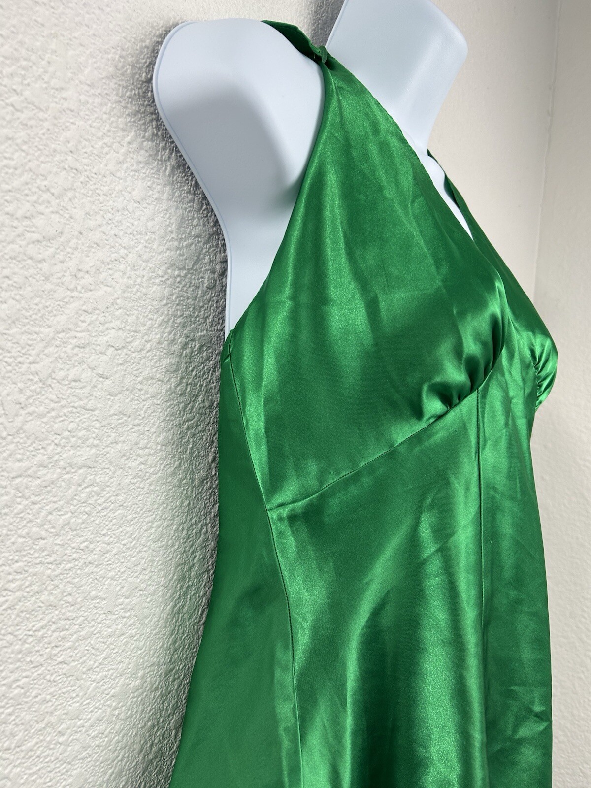 Sexy Vintage Fredericks of Hollywood Green Halter Dress Body-Con Small