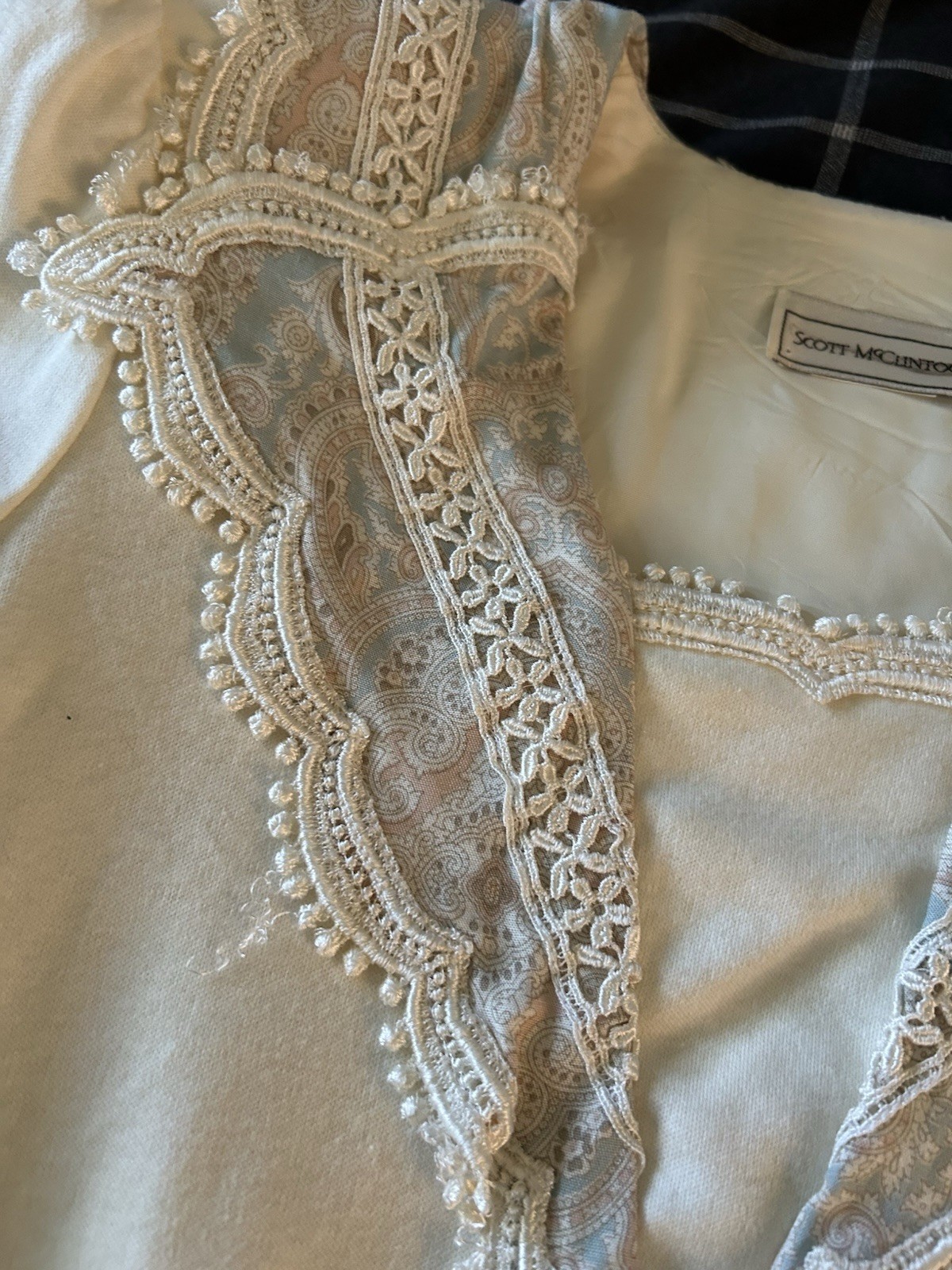 Vintage Scott McClintock 2 pc Set Skirt Top Soft Cream Spring Cottage Core Chic