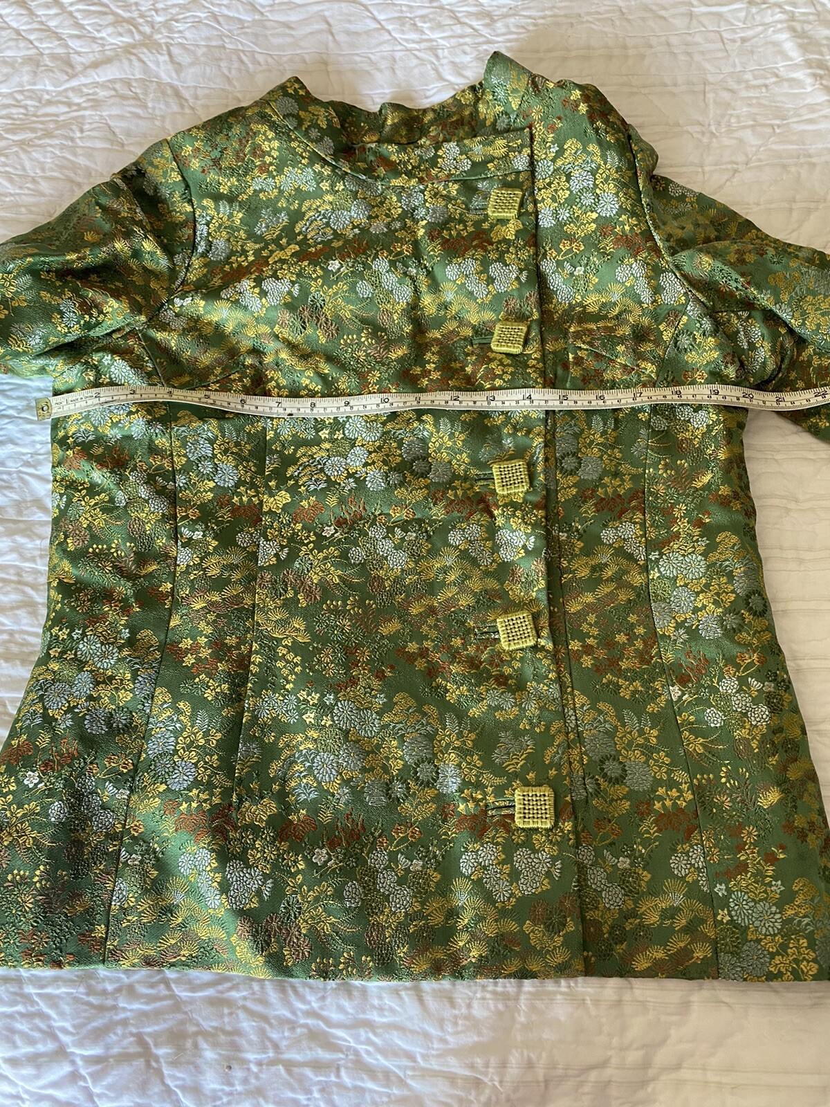 Vintage 1960’s Hand Tailored 2 Pc. Asian Brocade Neru Collar Suit