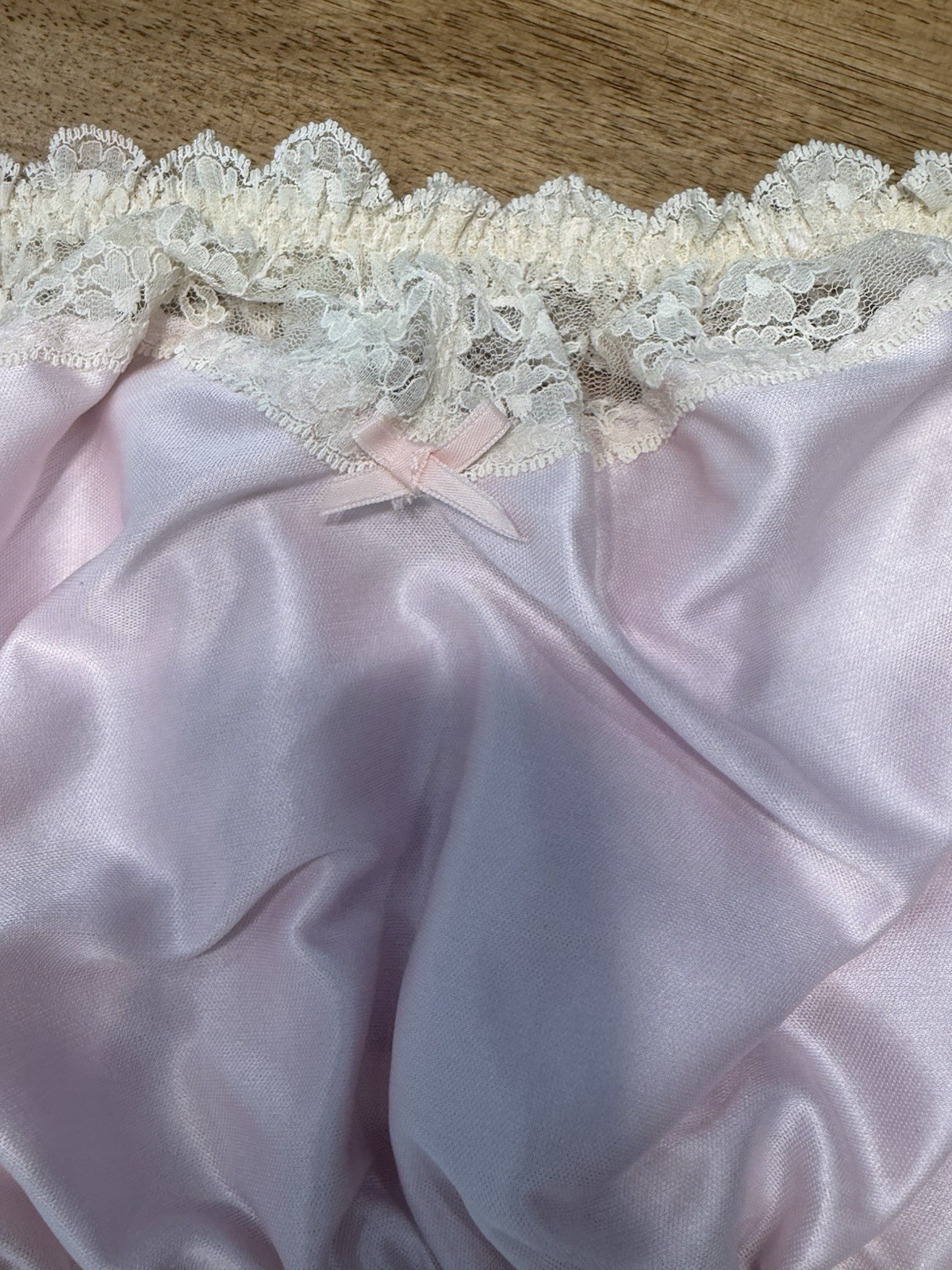 Dolores For Poirette vintage pink satin lace lingerie 2pc Set 70s Pin-Up Boudoir