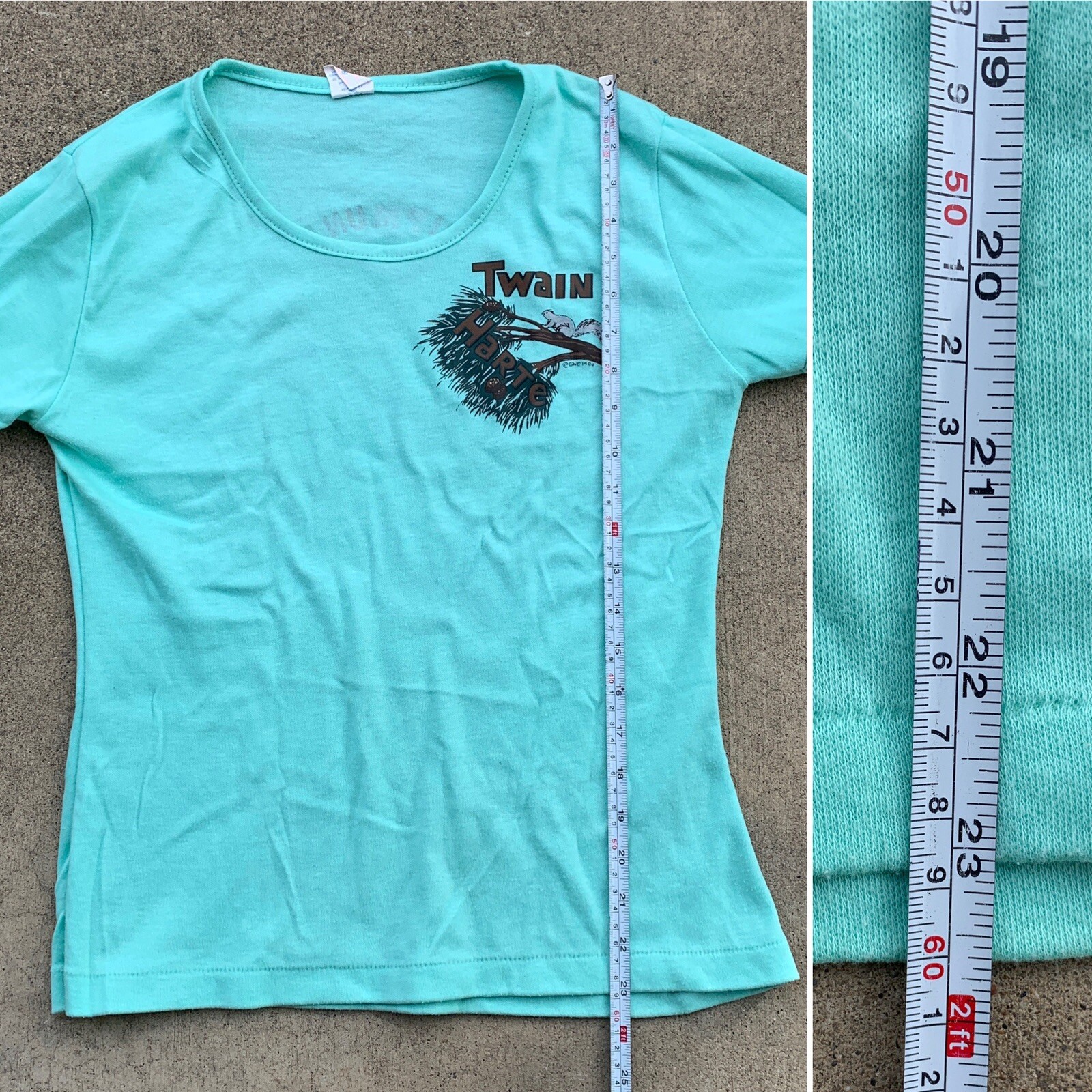 Vintage Twain Harte Chipmunk T Shirt Roach Iron On Back Fun Tees Size XL Ladies