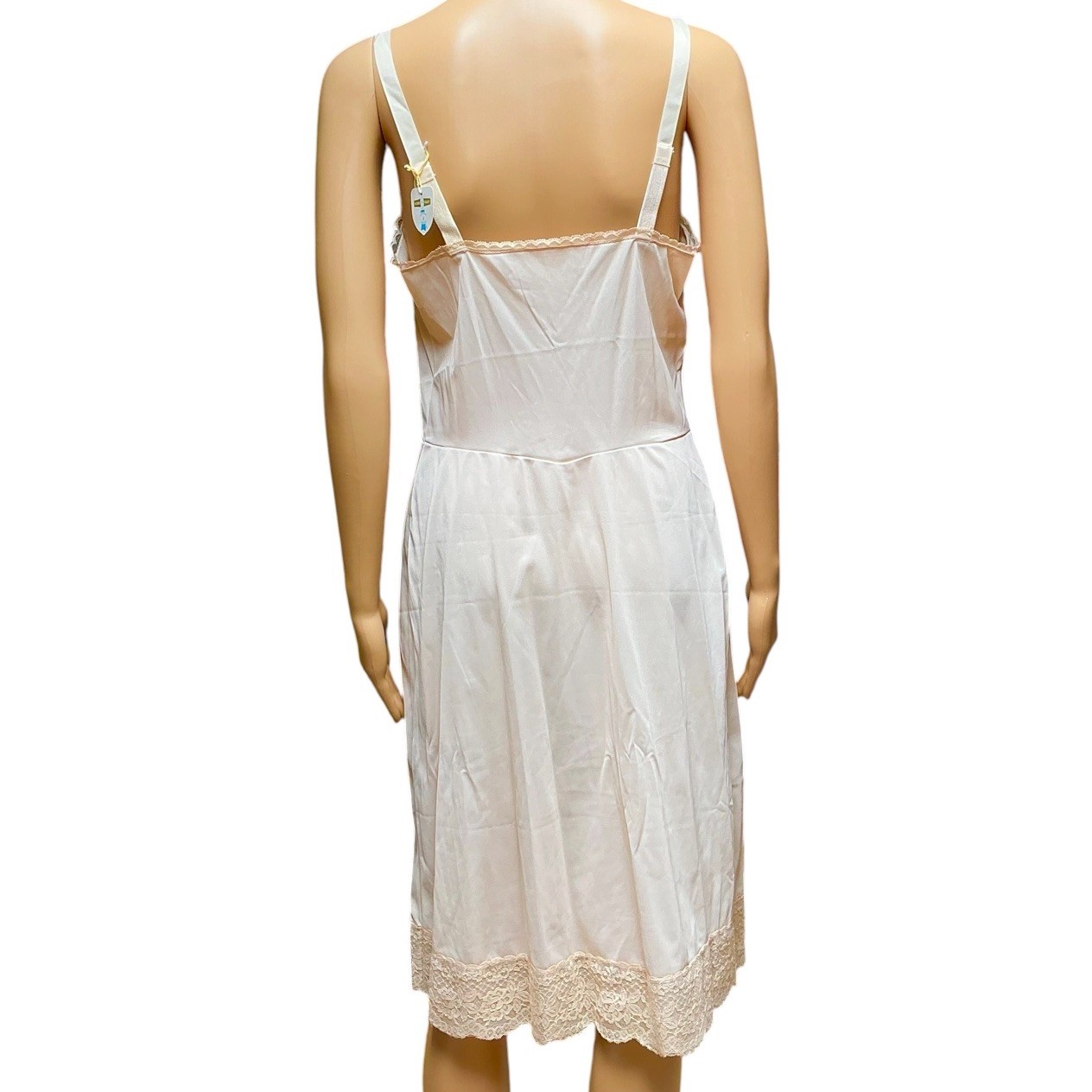 Sears Charmode Nylon Full Slip Lace Cream Coquette Grandmacore Dress Size 36 New