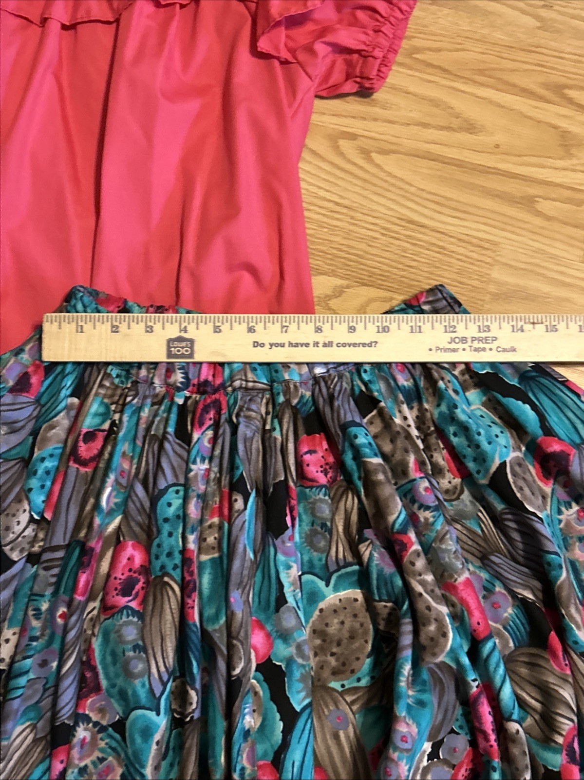 Vintage Handmade Red Floral Square Dance Dress Size Small Western, Rockabilly