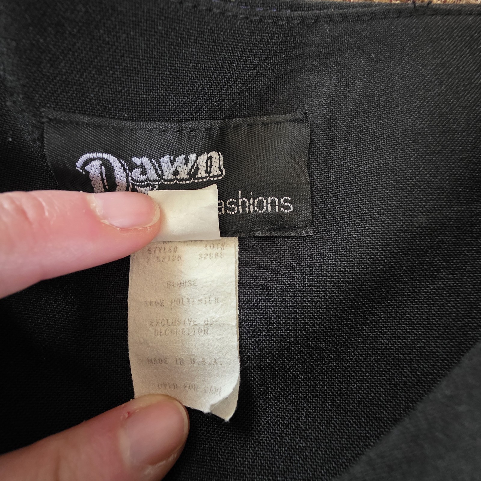 Vintage Dawn Joy Fashions Pantsuit W/white Embroidered Leaf Pattern Sz 11/12