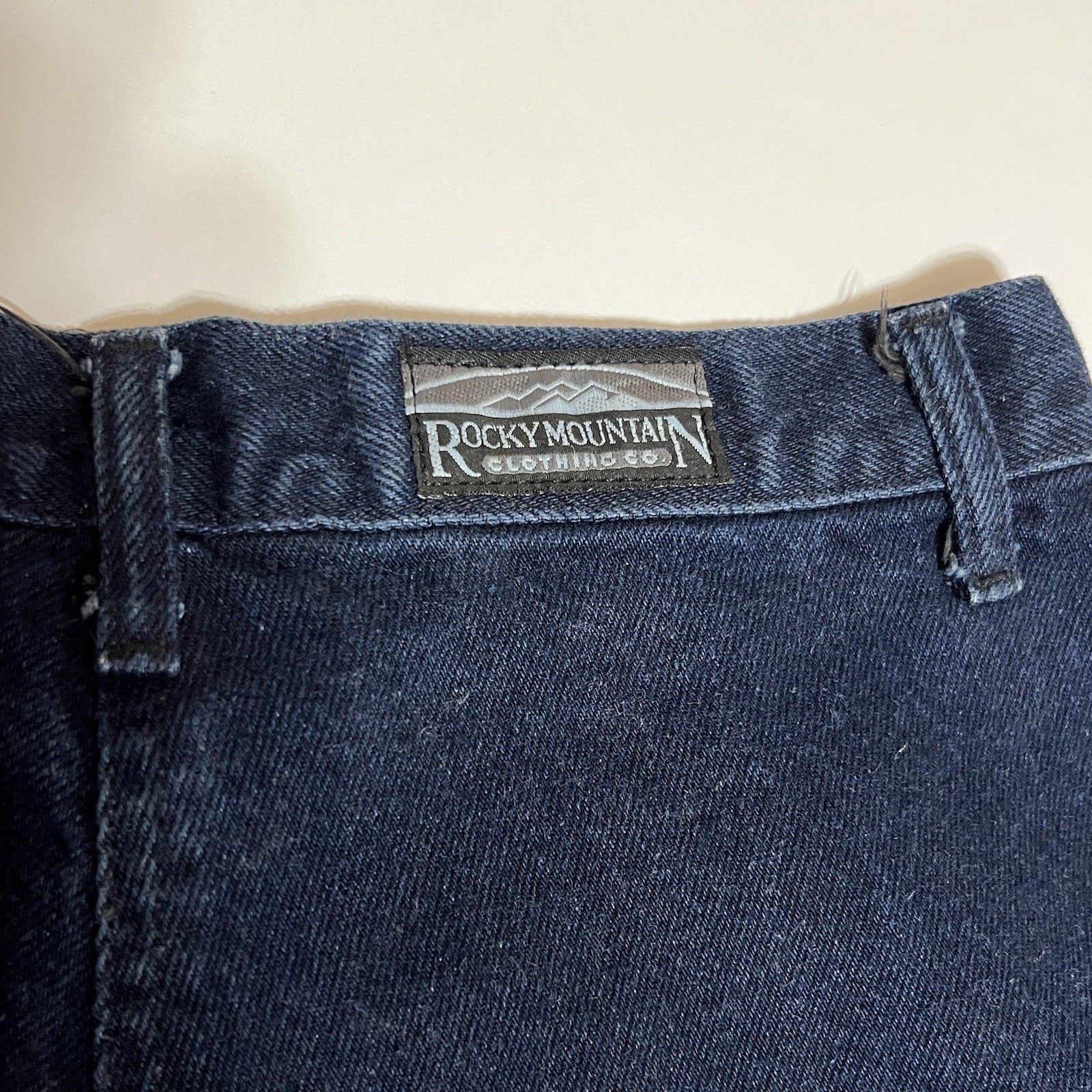 Vintage Rocky Mountain Jeans Women’s Tag 11/30×36 (26×36) Cross Over Flaps Blue