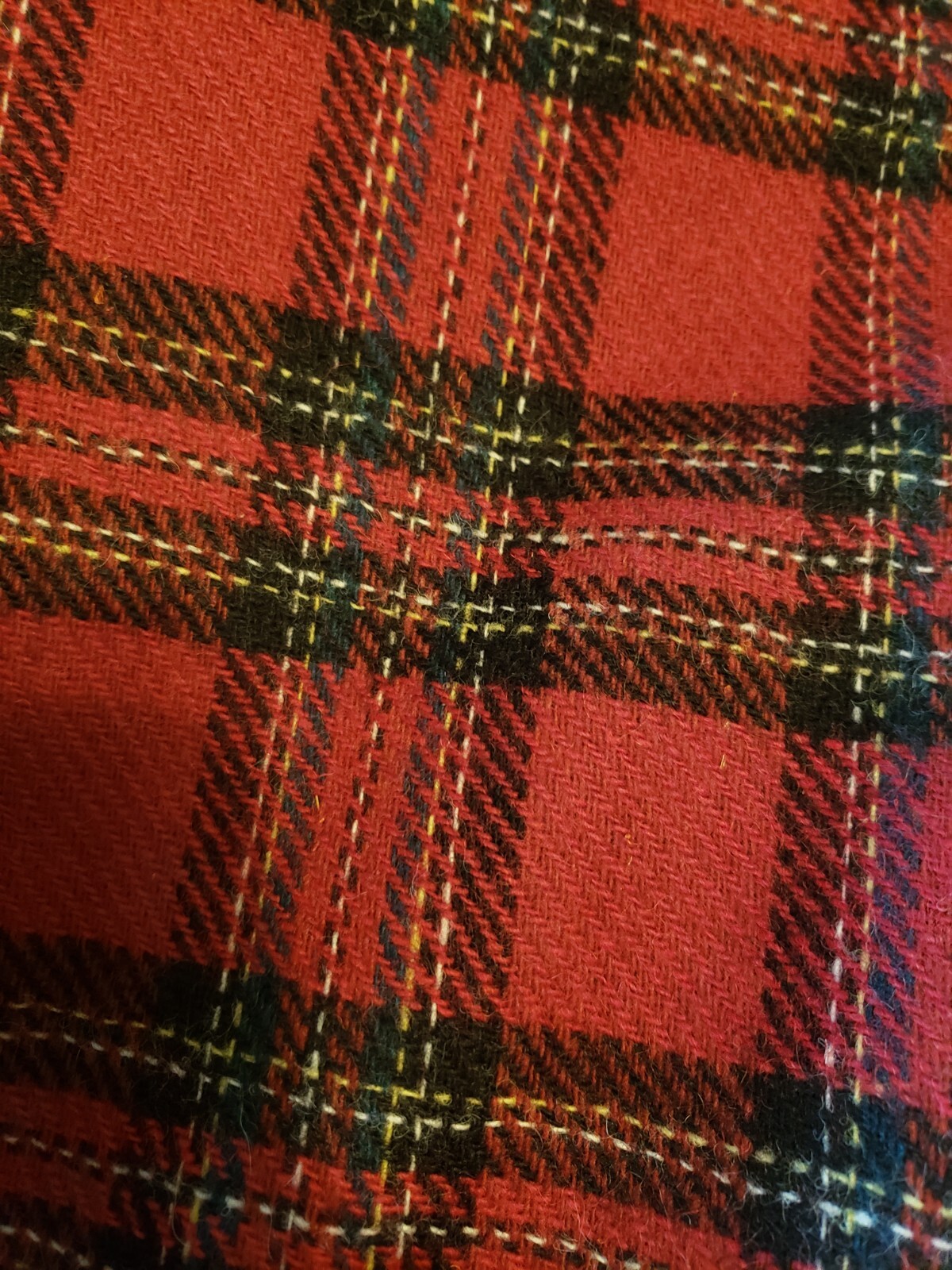 Casual Corner Plaid Blazer Jacket Red/Black Velvet Collar & Trim Wool Sz 8