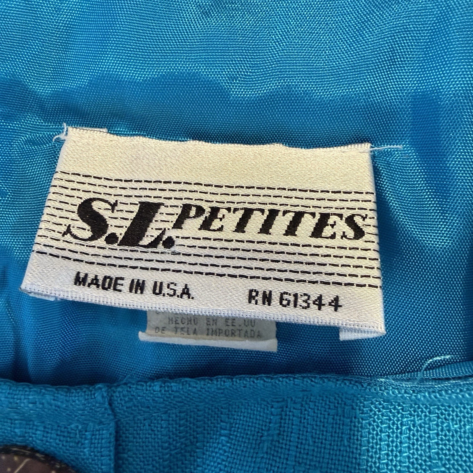 Vintage S.L. Petites Dress Size 12P Wood Buttons Made In USA One- Piece Zip Back