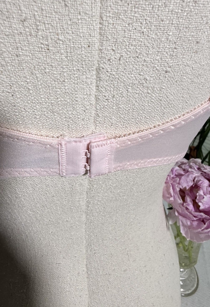 Vtg NOS Bra BALI Floral Satin & Lace 36C Candy Pink 2232 Unique Plunge UW 80’s