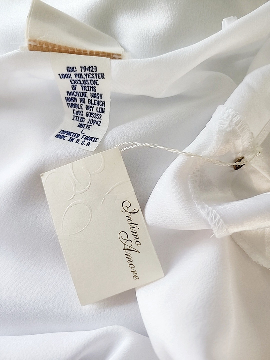 NWT VTG Intimo Amore Slip Dress Bridal White w/Sequin Chemise Y2K Women’s LARGE