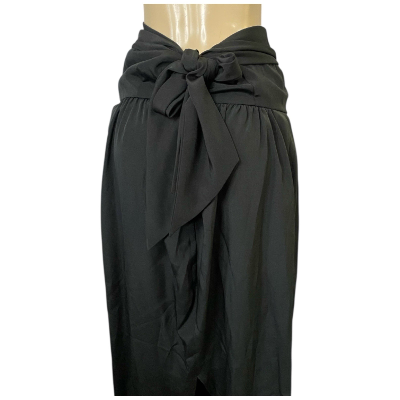 VTG 80s Black Satin Gown Multifunctional Dress & Skirt Sz M Retro Goth Grunge