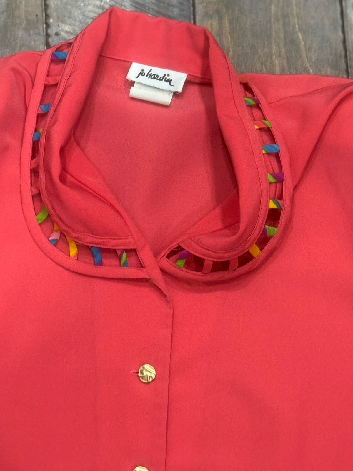 Vintage Jo Hardin Colorful Shirt Multicolor Women’s Size 10 Kidcore