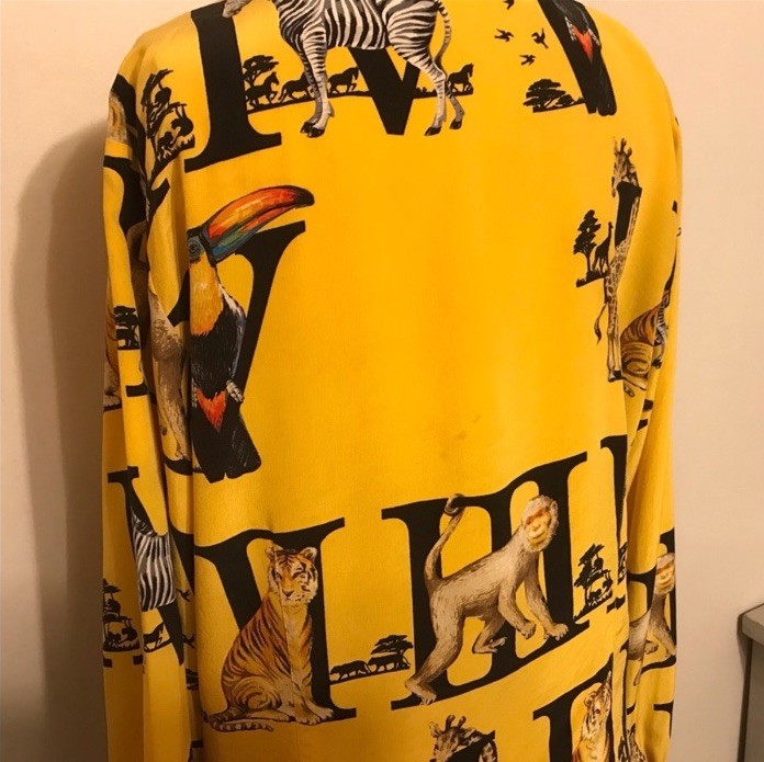 1980’s Peter Martin 100% Silk alphabet animal Long Sleeve shirt top Sz 12