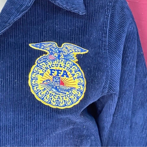 Vintage FFA Blue Corduroy Jacket Size 103-32 Y6-8 Women’s Small see measurement