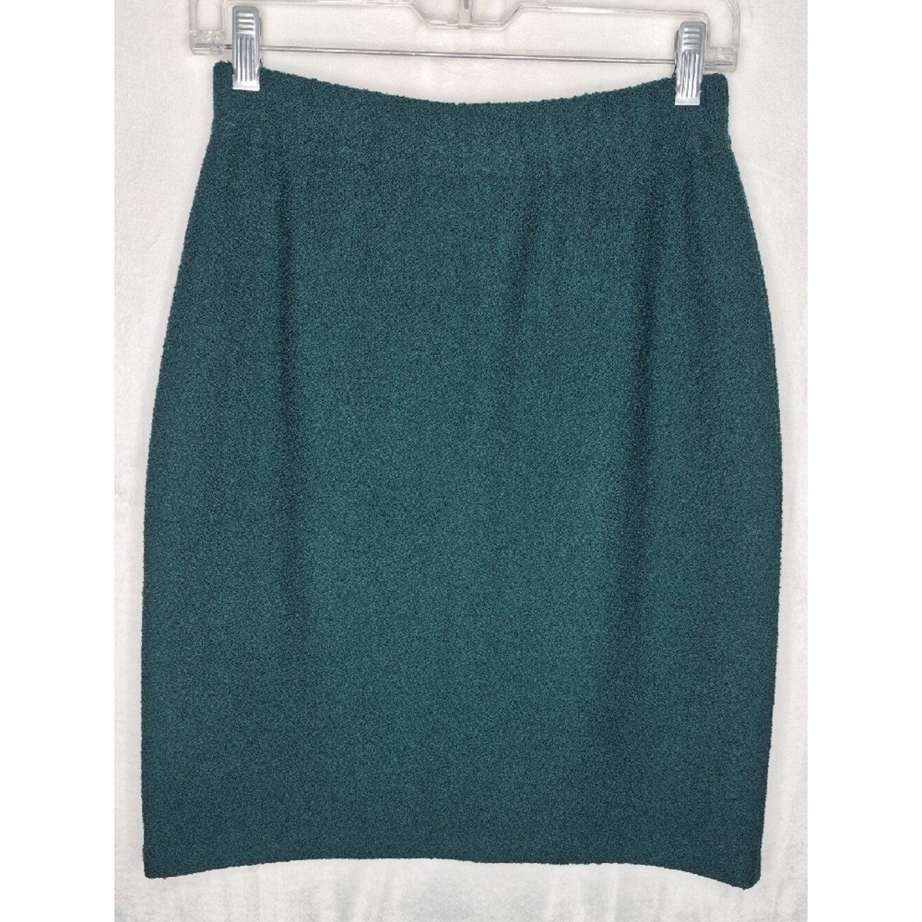 Vintage St. John Collection Marie Green Textured Knit Pencil Skirt Size 2