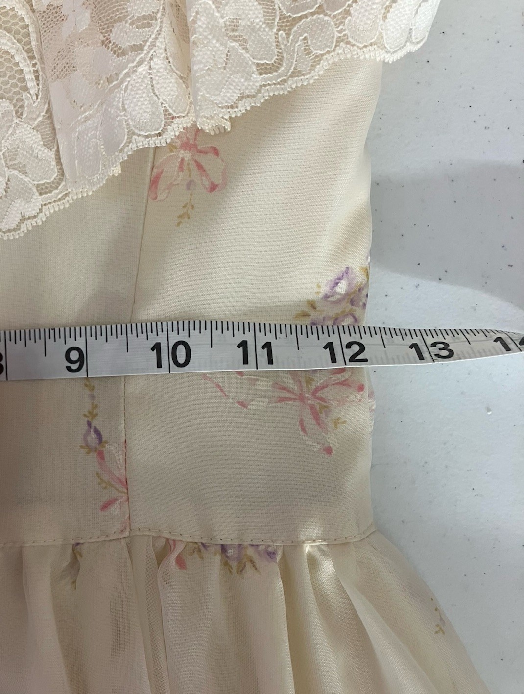 VTG Gunne Sax Wedding Dress Prairie Bows Ivory Lace Victorian Hoop Skirt Sz 5 Xs
