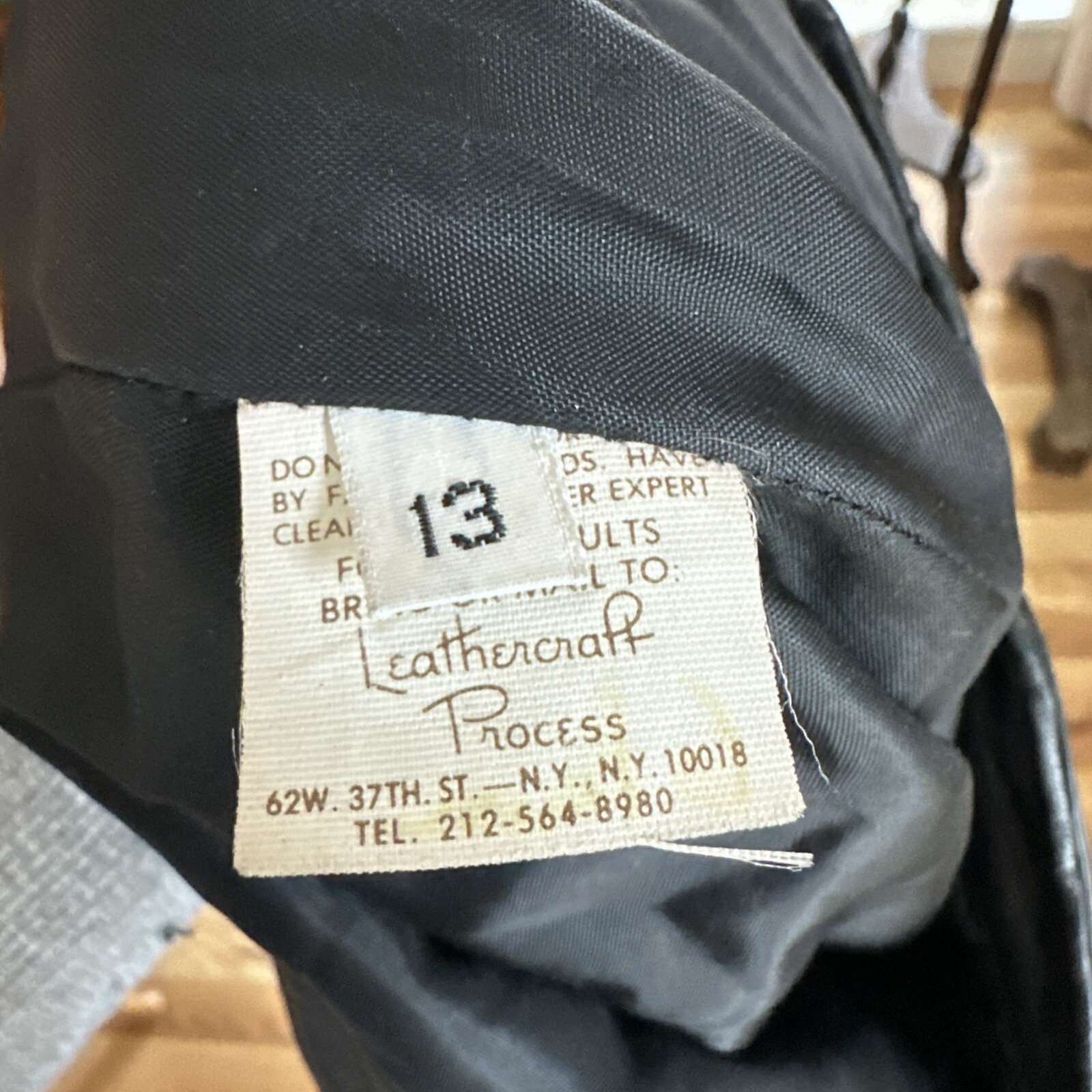 Vintage Black Leather Skirt Size 13 High Waist Ankle Mid Length Leathercraft