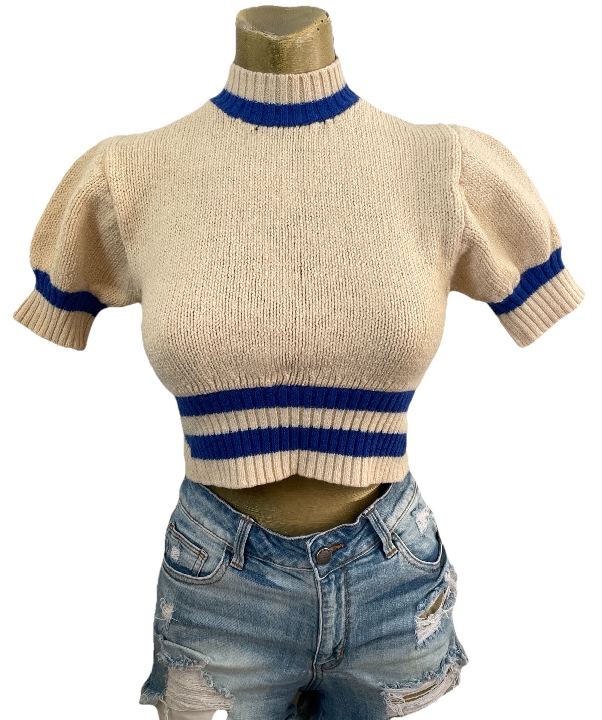 ST. JOHN KNITS Vintage Marie St. John Santana Knit CROP TOP XS / S Needs Repair