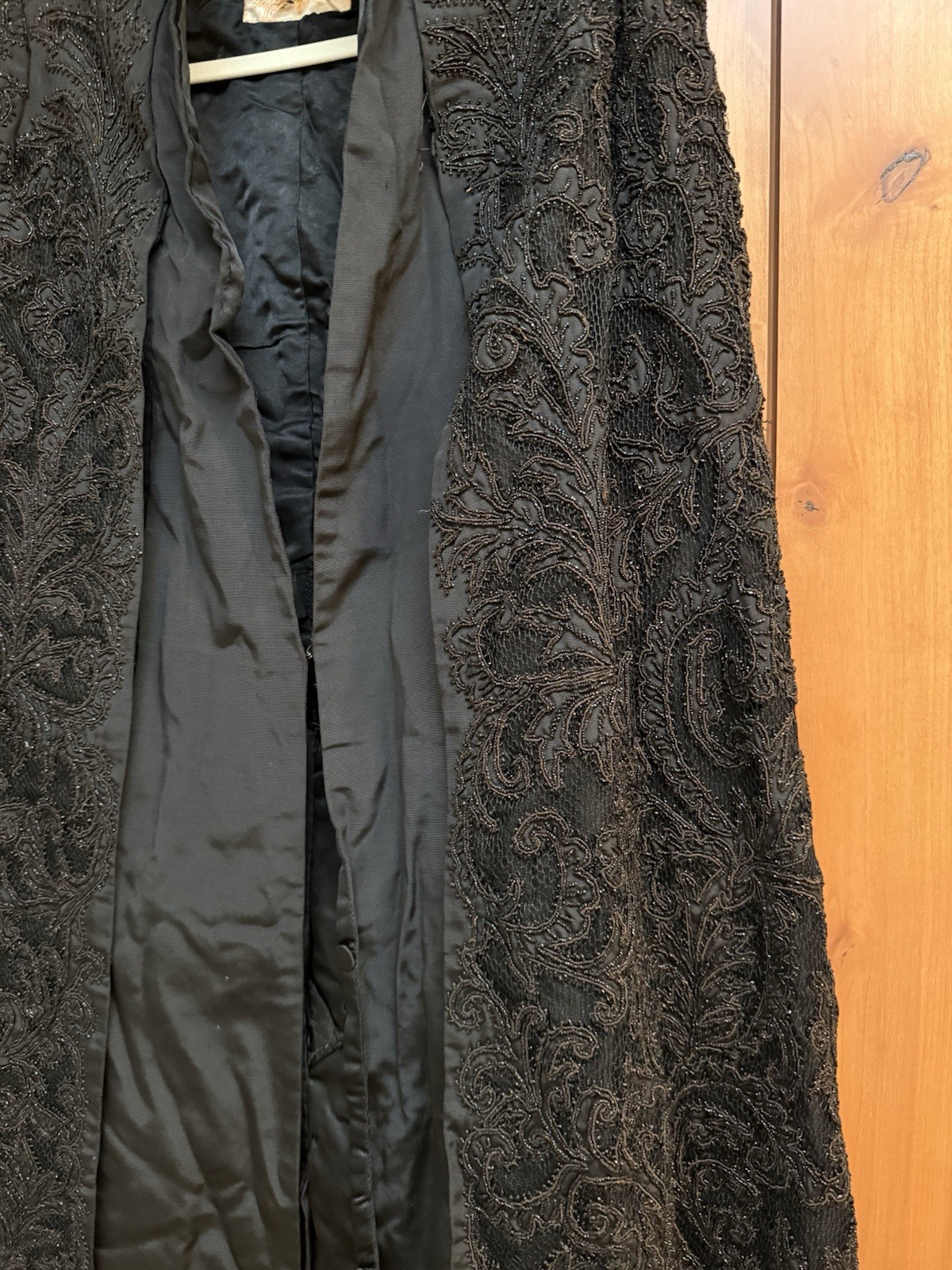 Antique Edwardian Victorian Black Mourning Cape Jacket Beaded Intricate Beadwork