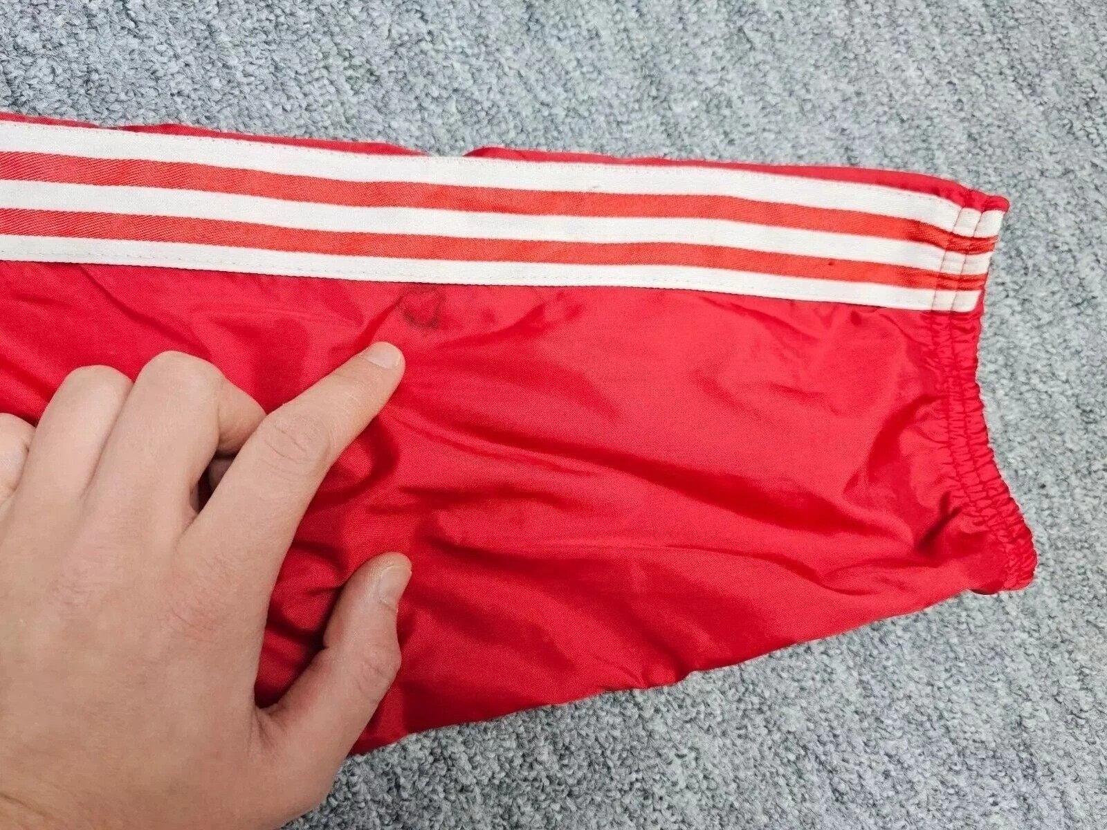 Vintage 80s Adidas Windbreaker Jacket Men’s L Red Nylon Trefoil Logo Retro Zip