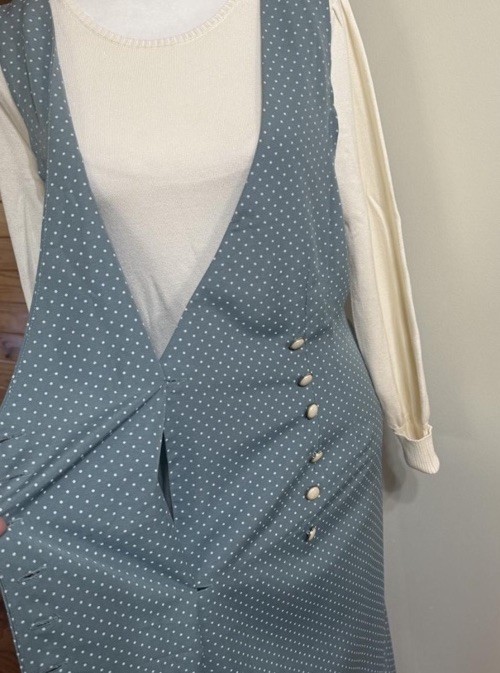NWT Vintage 90s Styleworks Dress Blue And White Bills Dots Size 16