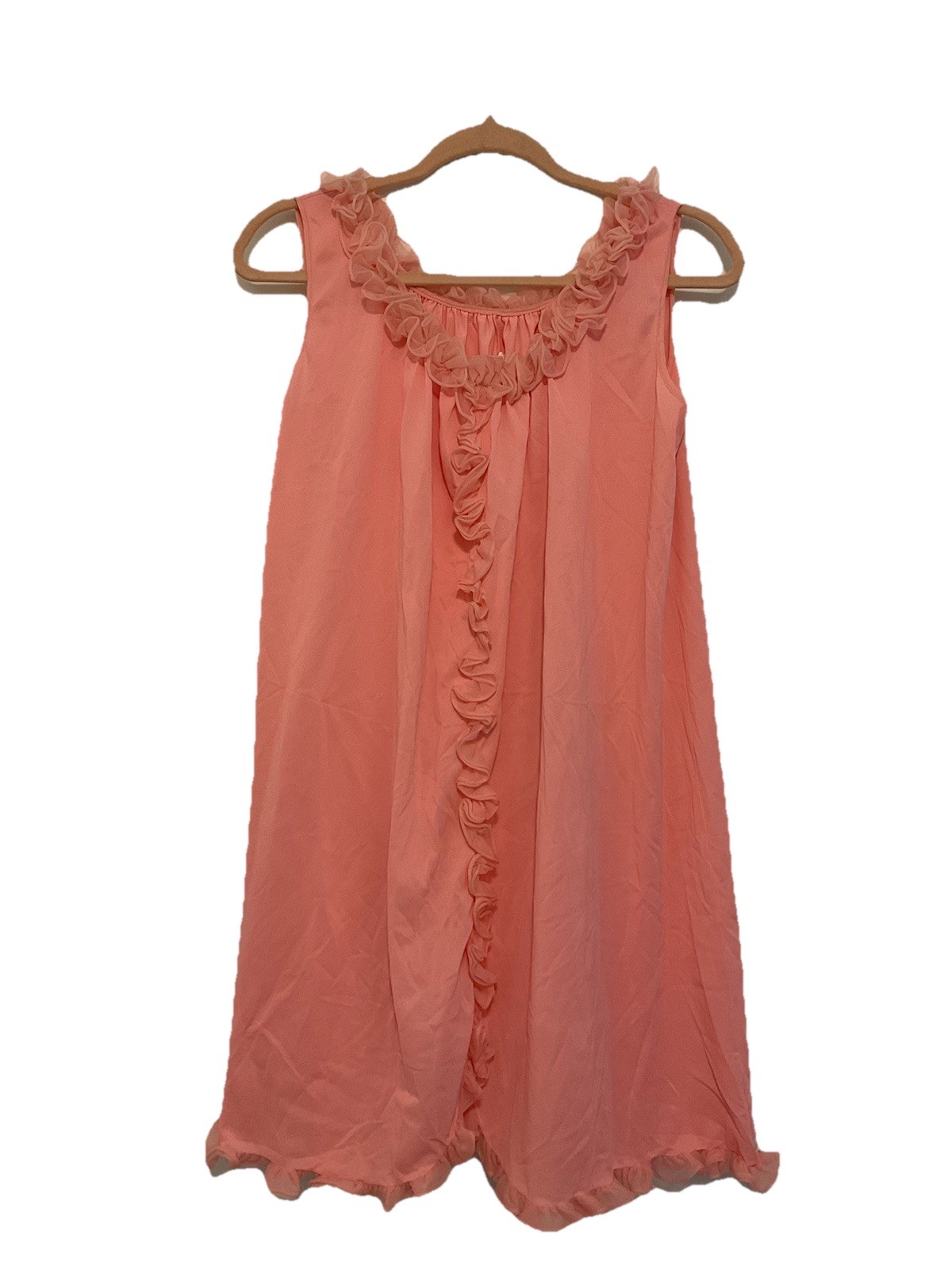 VTG Babydoll Ruffles Nightgown Lingerie Rare Pink Sculptress Intimate Fashions