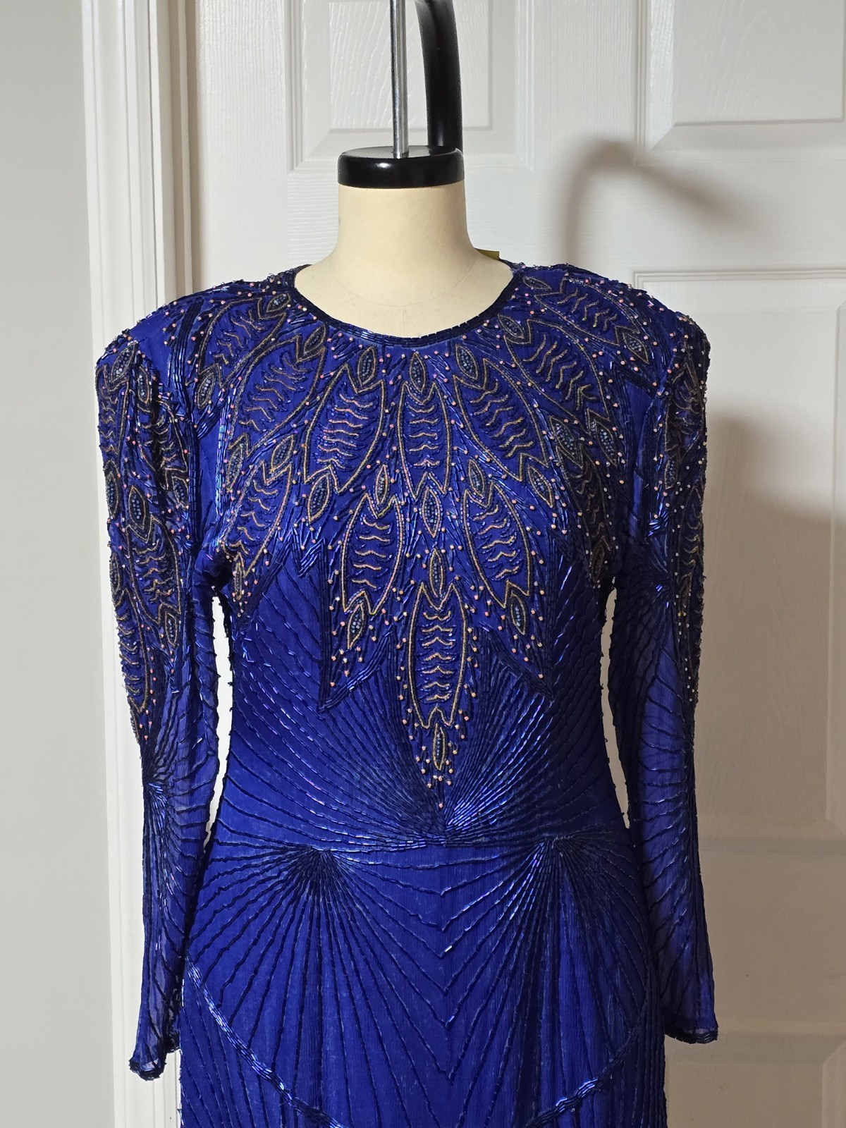 Jasdee Vintage Blue Beaded Dress, Size L