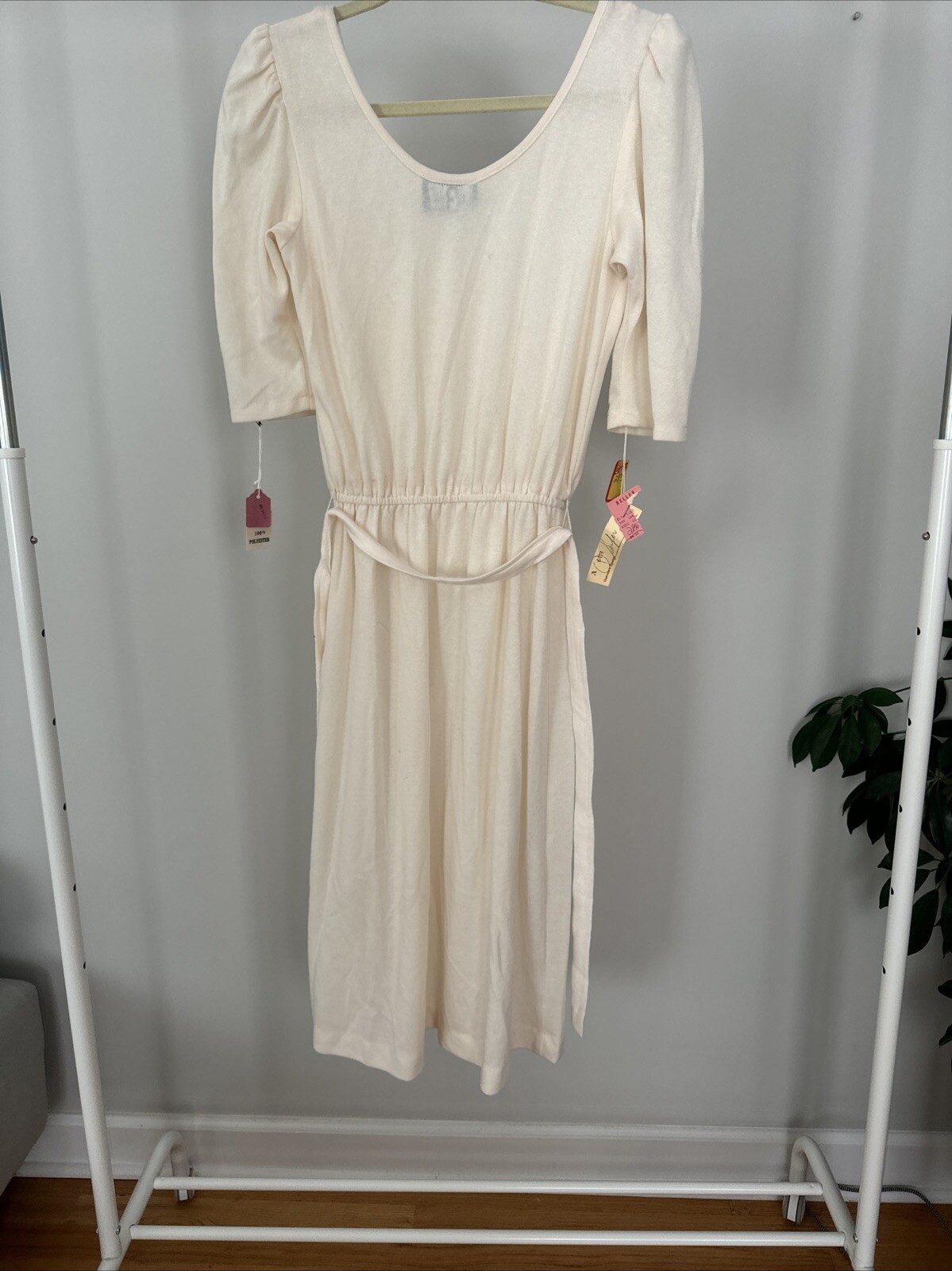 VTG 70s 80s We3Ltd Cream Dress With Beading – Evening Wedding Fall Winter
