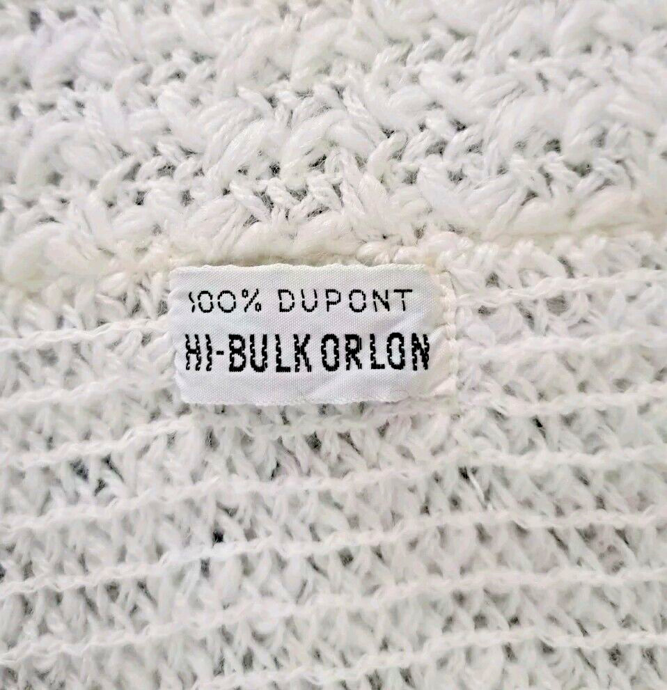 Women’s 100% Dupont Super Hi-Bulk Orlon Open Cardigan Sweater Size M Cream Color