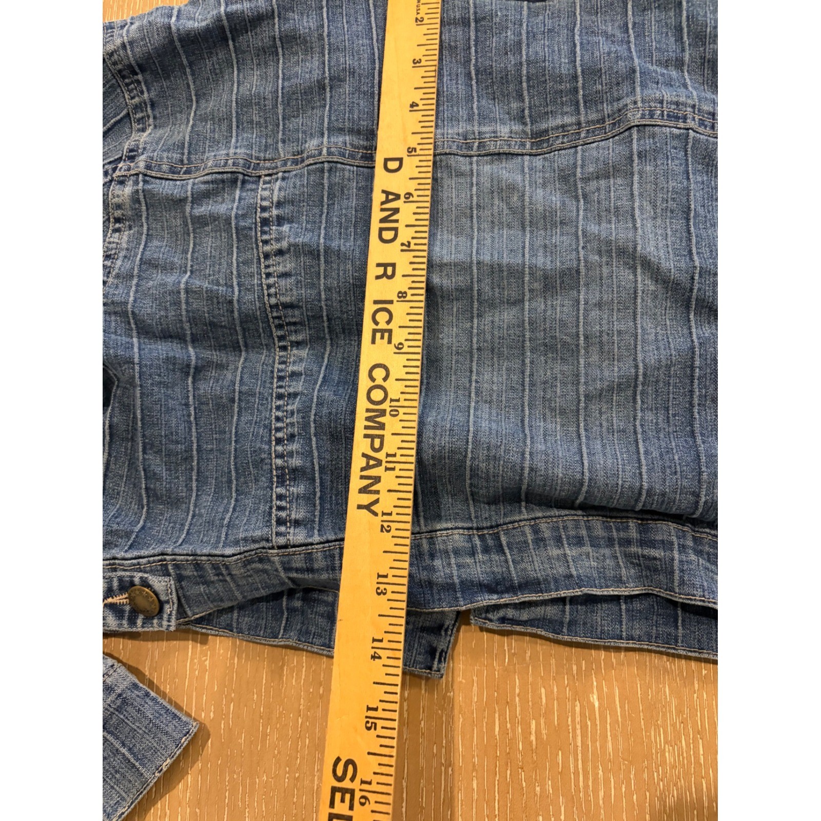 Jazzie Y2K Denim Crop Jacket Button Front XL Womens Blue Long Sleeve 00s