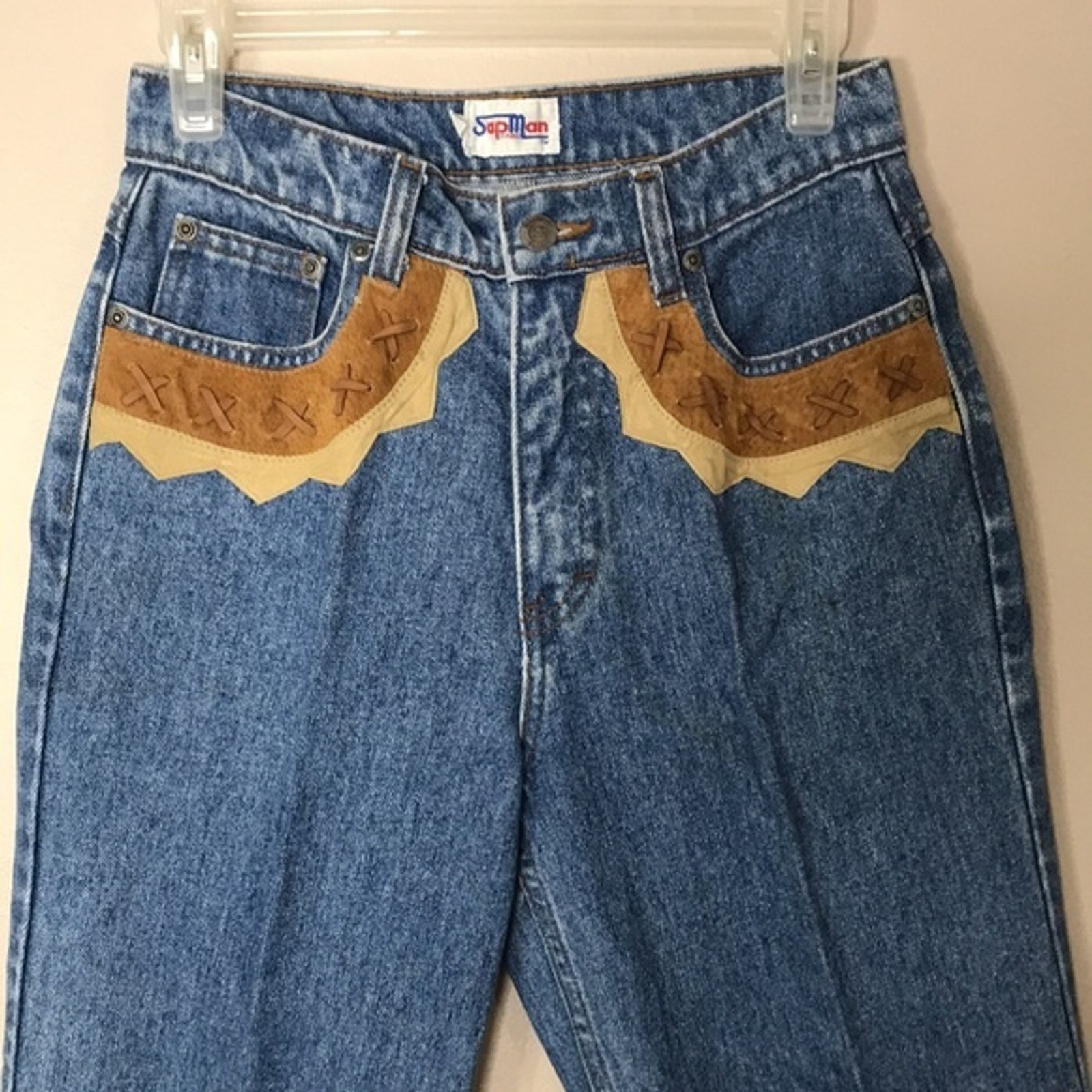 Sapman Paris Jeans Women’s Western High Waisted Mom Denim Blue Size 10