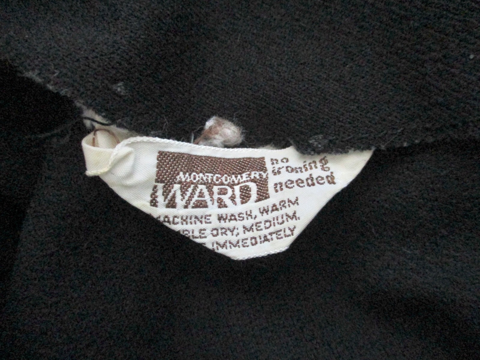 Vtg 60s 70s Black Brown Diamond Textured Knit Dress Buttons Drop Pleats XL 2XL