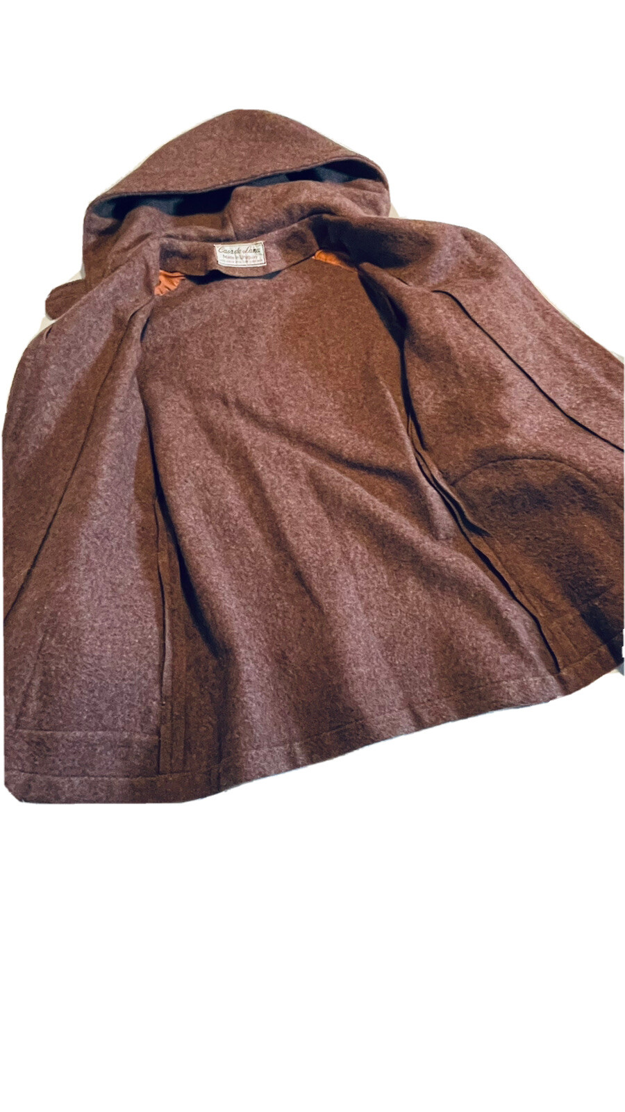 Casa de Lana Virgin Wool Hooded Belted Retro Coat Women’s Size 9 10 Vintage