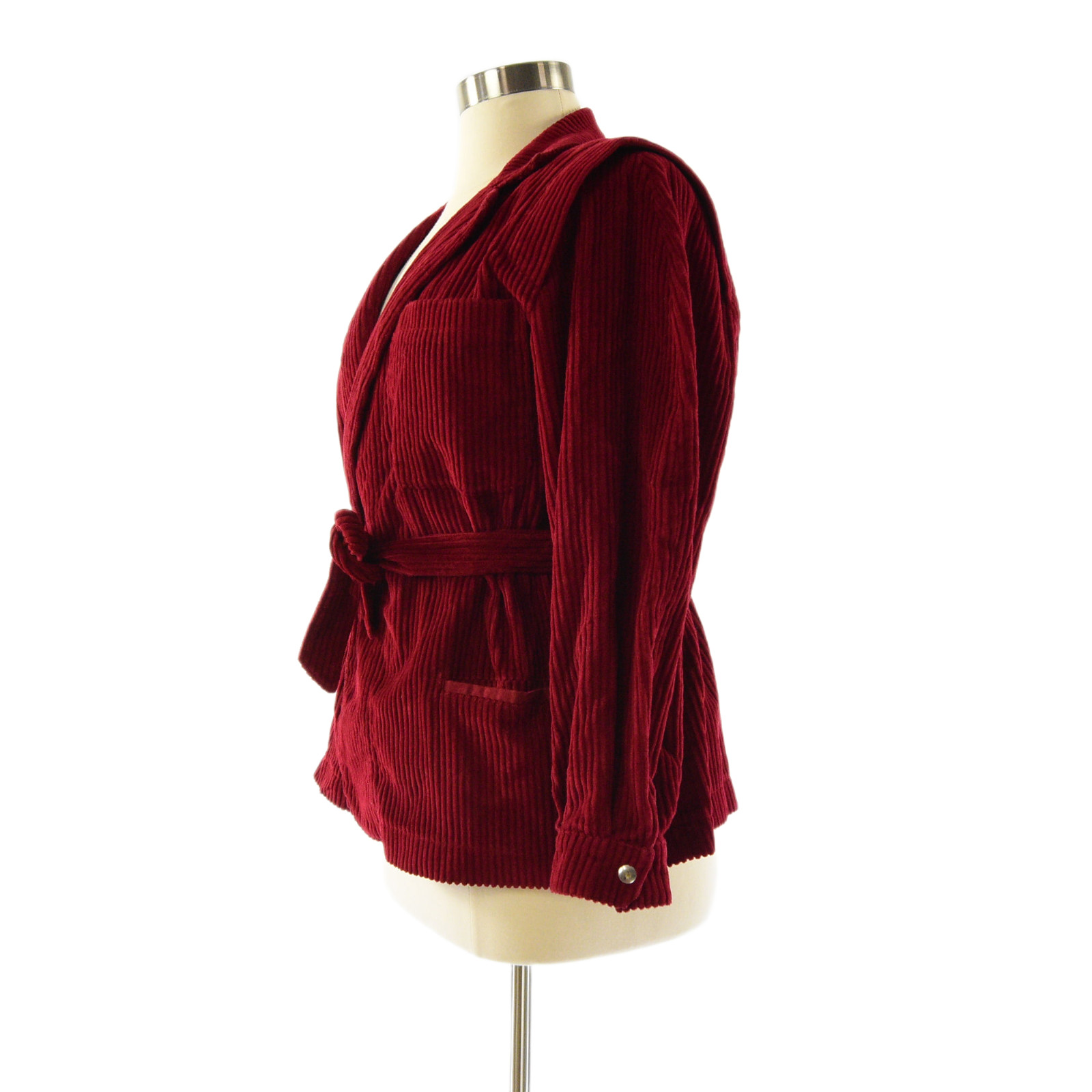 Claude Montana Pour Ferrer Ysentis Womens M Red Corduroy Wrap Front Jacket