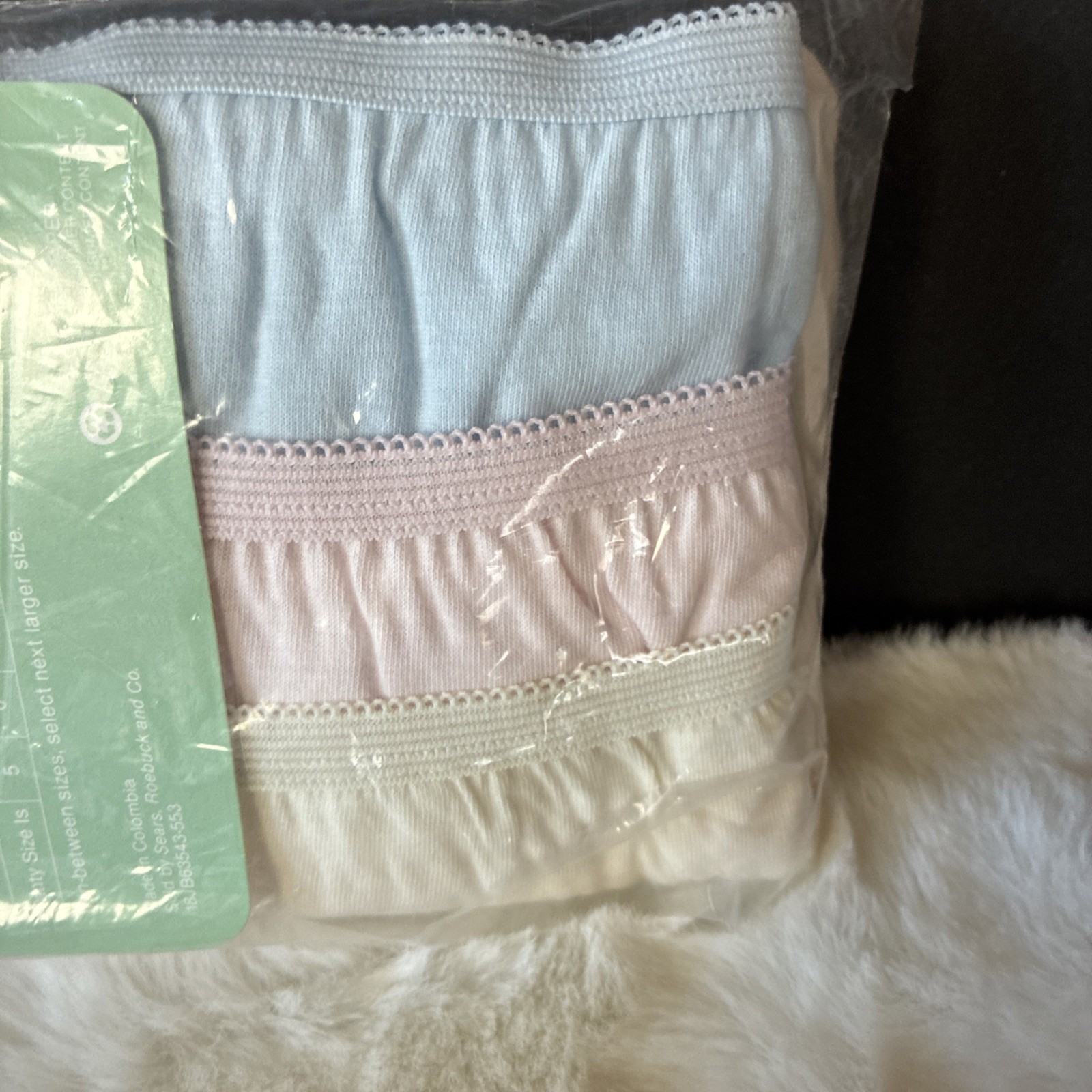 Vtg Sears Combed Cotton 3 Pair Assorted Colors Granny Panties Briefs Size 7