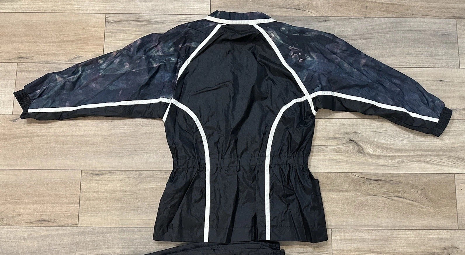 VTG 90s Lavon Windbreaker Tracksuit Set Womens Medium Black Hong Kong