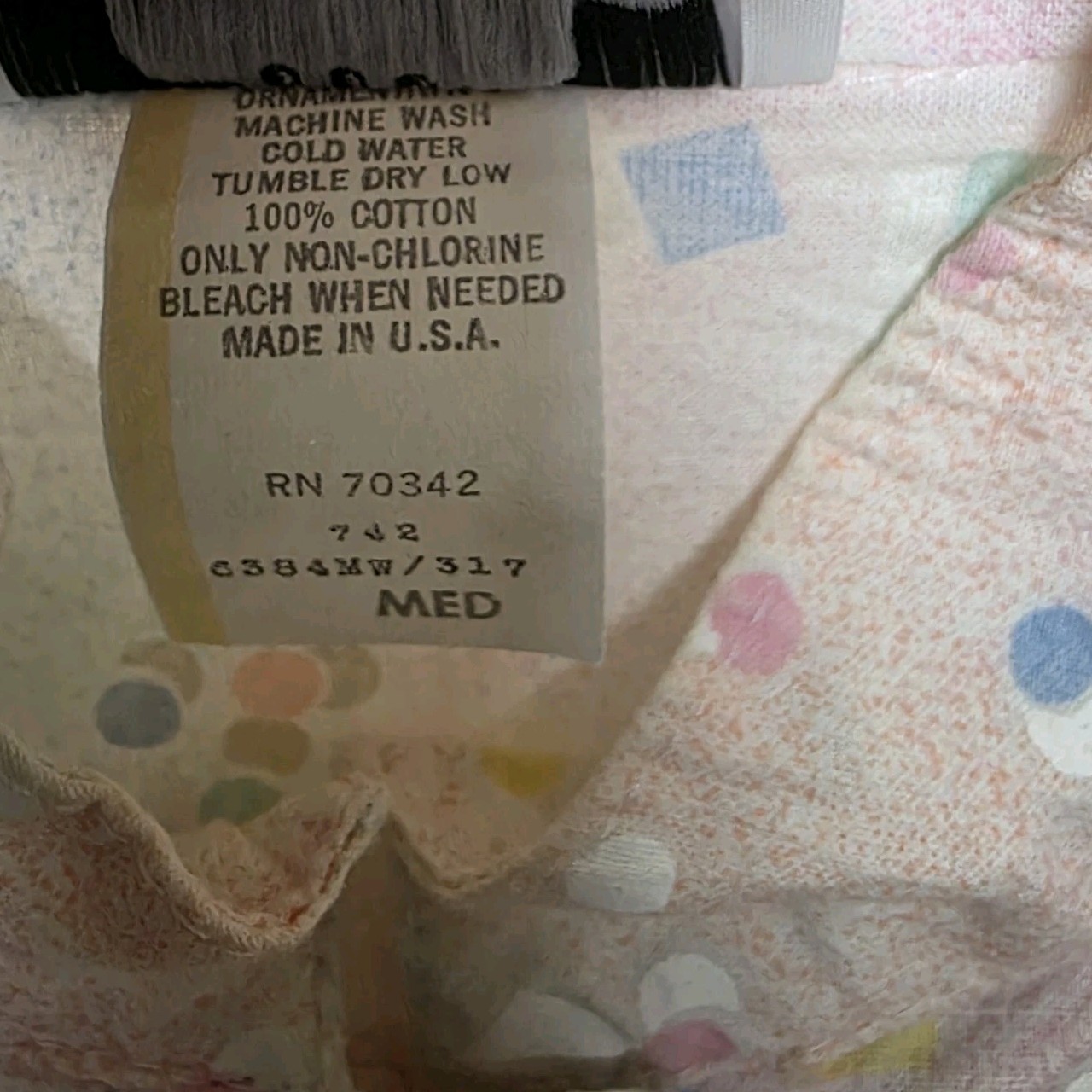 Vintage 1980s Crop Top Geometric Paint Pastels USA Women’s Retro Pop Sz Medium