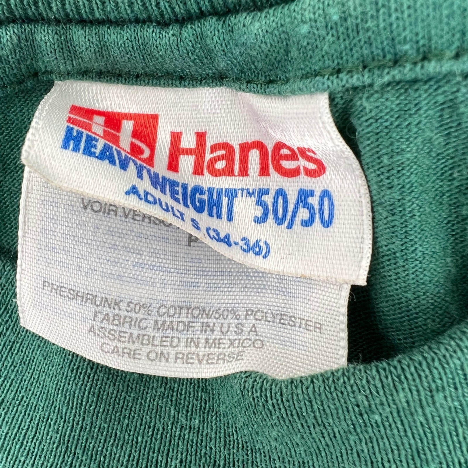 Vintage Hanes Heavyweight 50/50 Delta Gingham T-Shirt Green Womens Small 90s USA