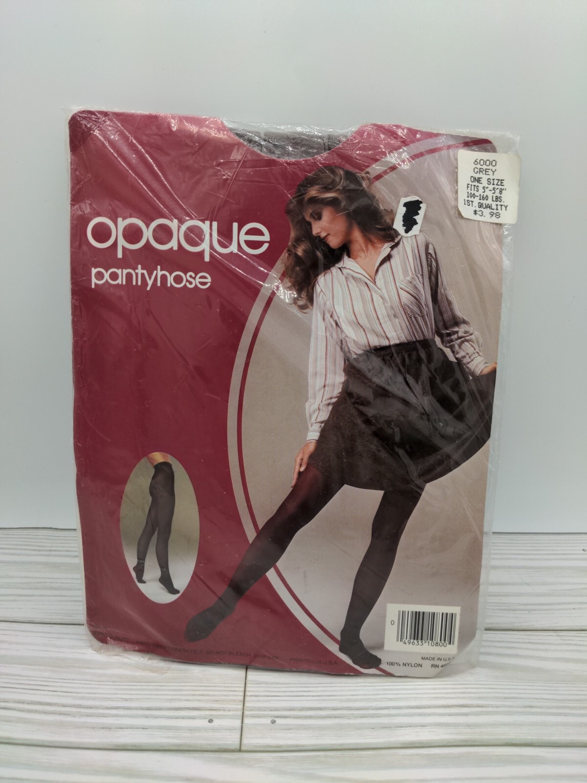 Vintage 1970’s First Quality Gray Pantyhose New Old Stock USA Made