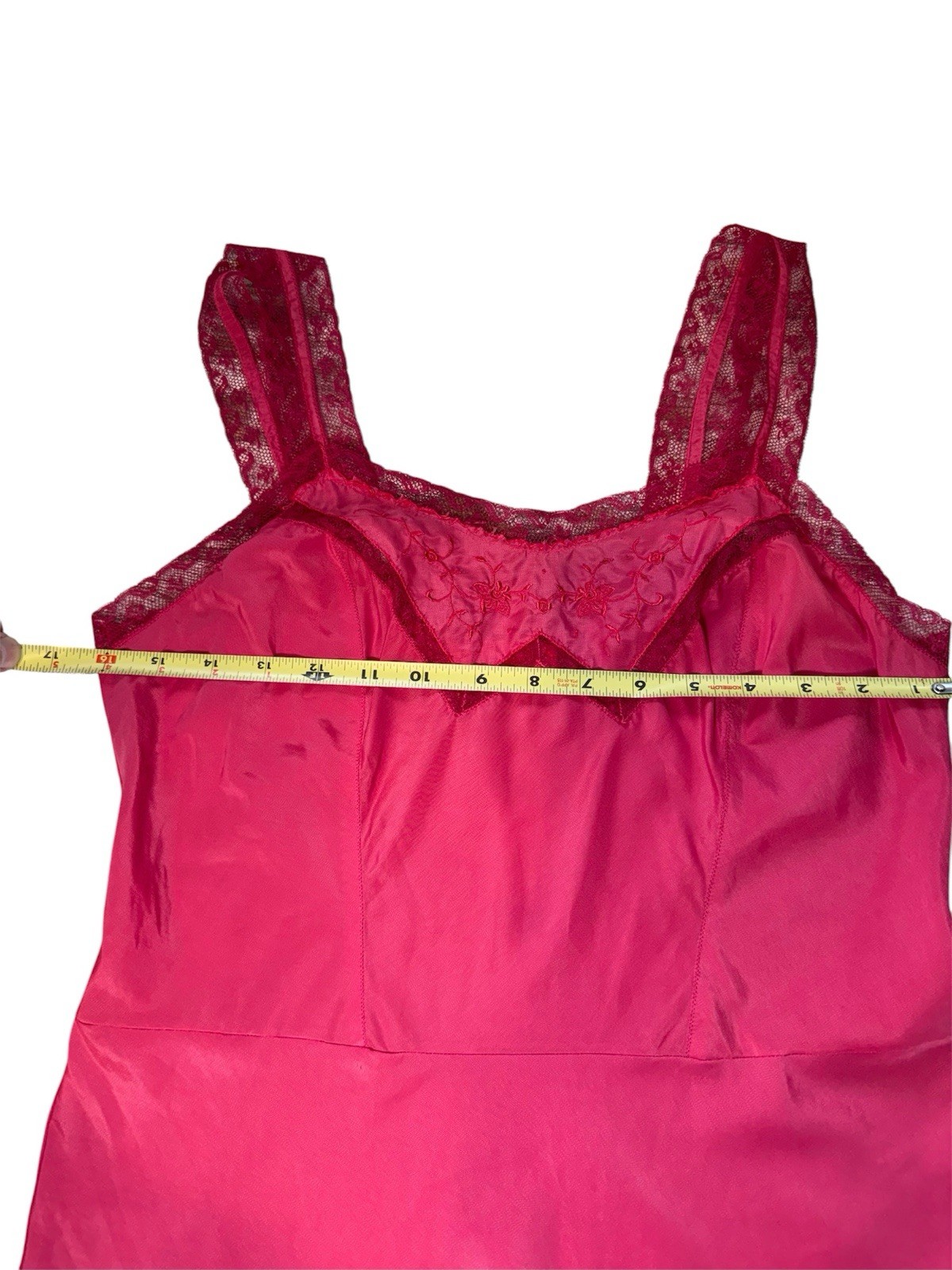 Vintage 1950s BARBIZON Crepe Remarque Hot Pink Full slip dress Lil Beth 14 Miss