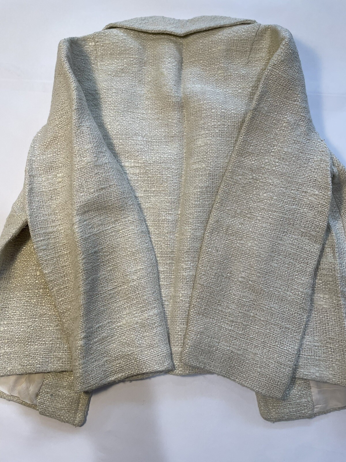 VTG 60s Jackie O Suit Skirt Set Classic Jacket Textured Cream Union Made