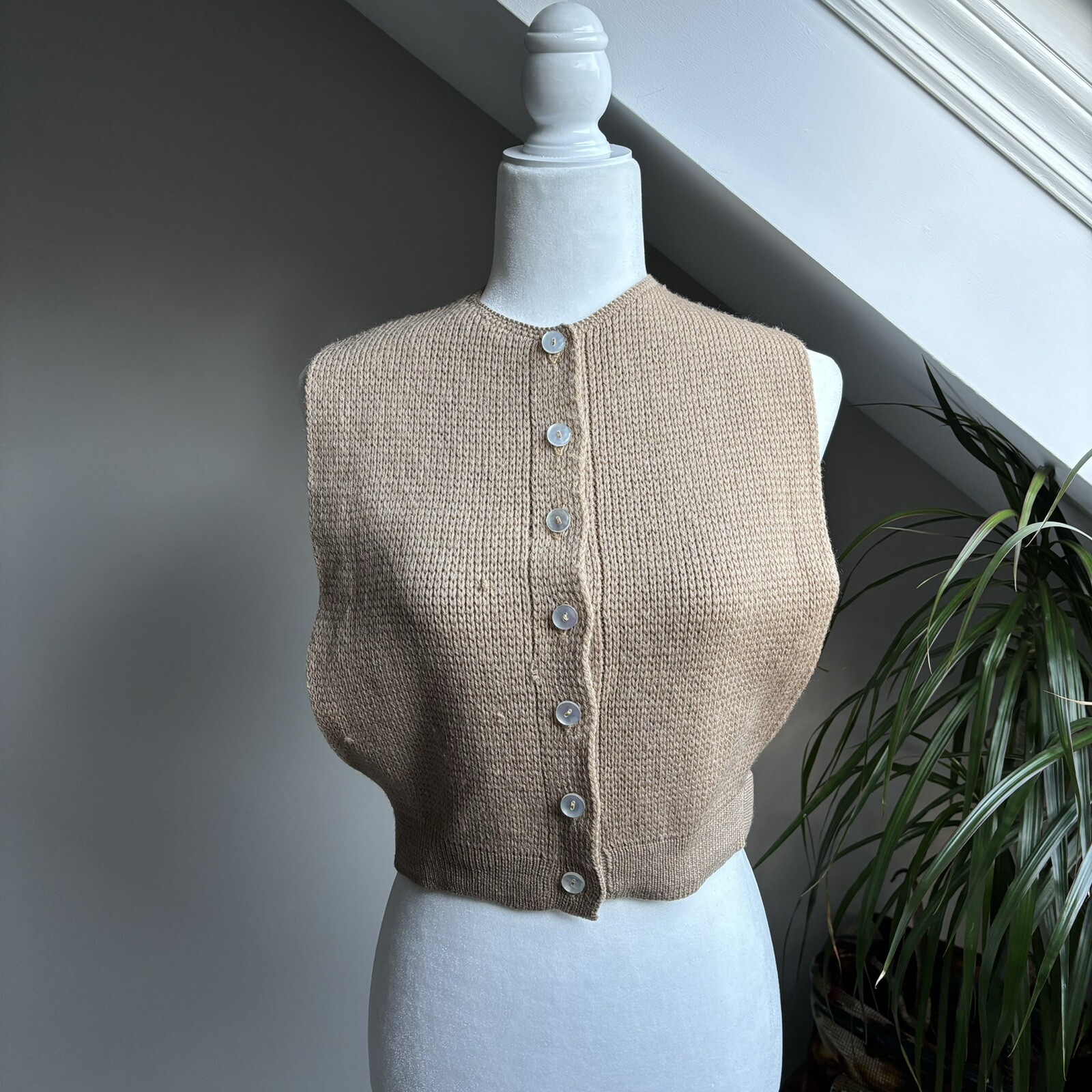 Vintage Wool Knit Vest Alberic Beldoch Popper Woodmere Mills