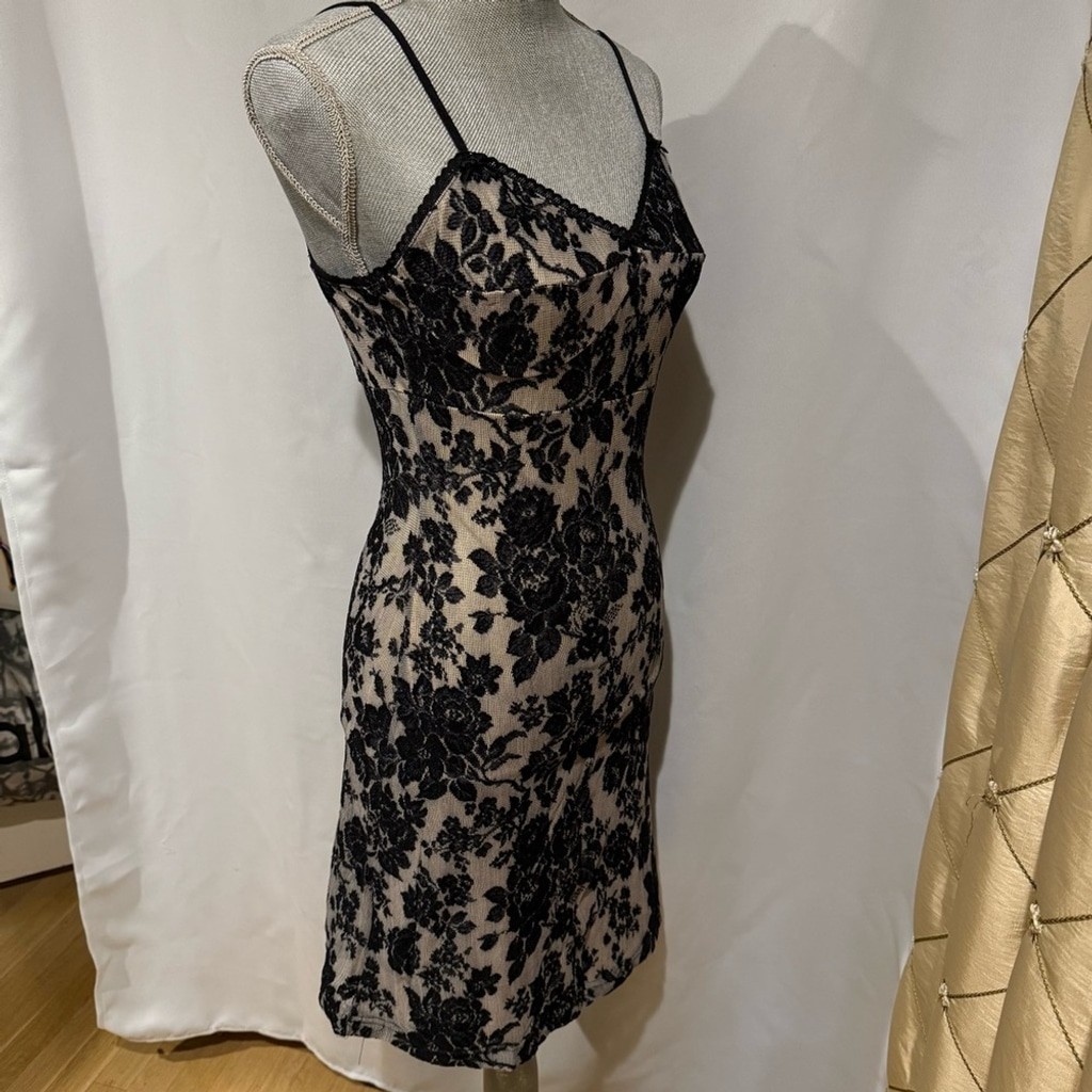 Vintage Sweet Pea Floral Lace Slip Dress – Size M