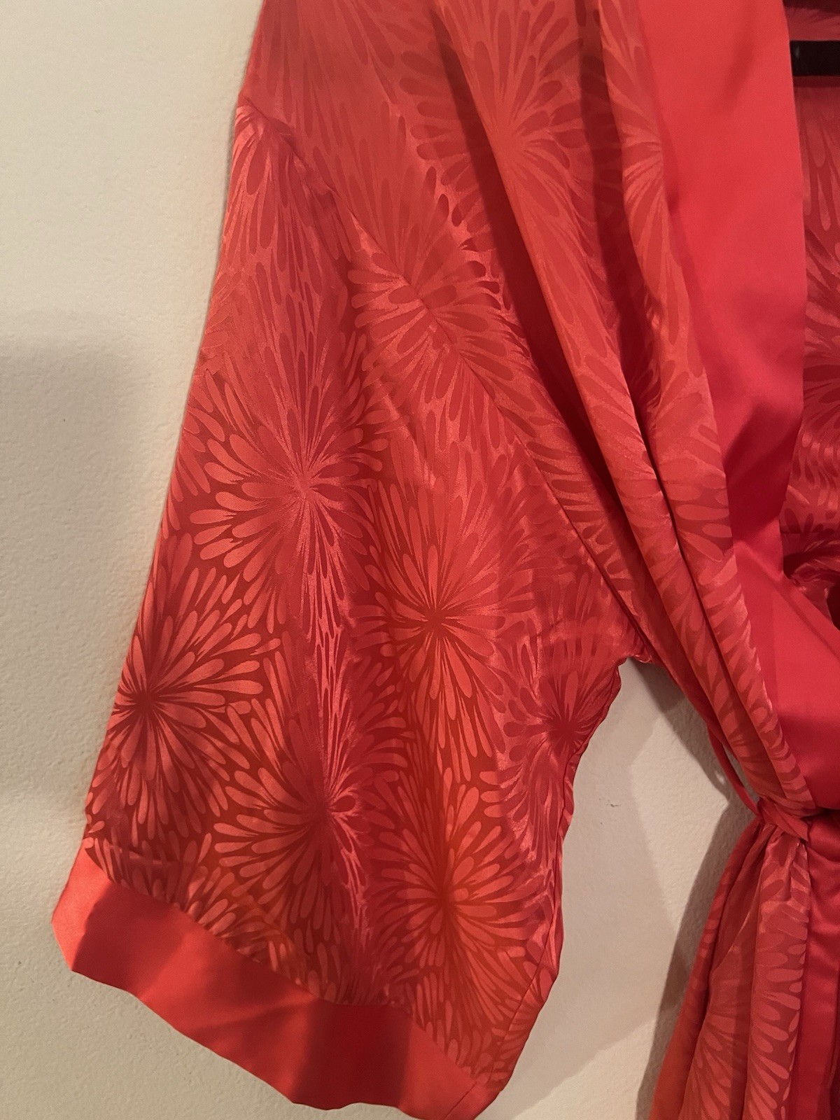 Georgette Trabolsi Orange/Fuchsia Long Robe Petite Starburst Neiman Marcus EUC
