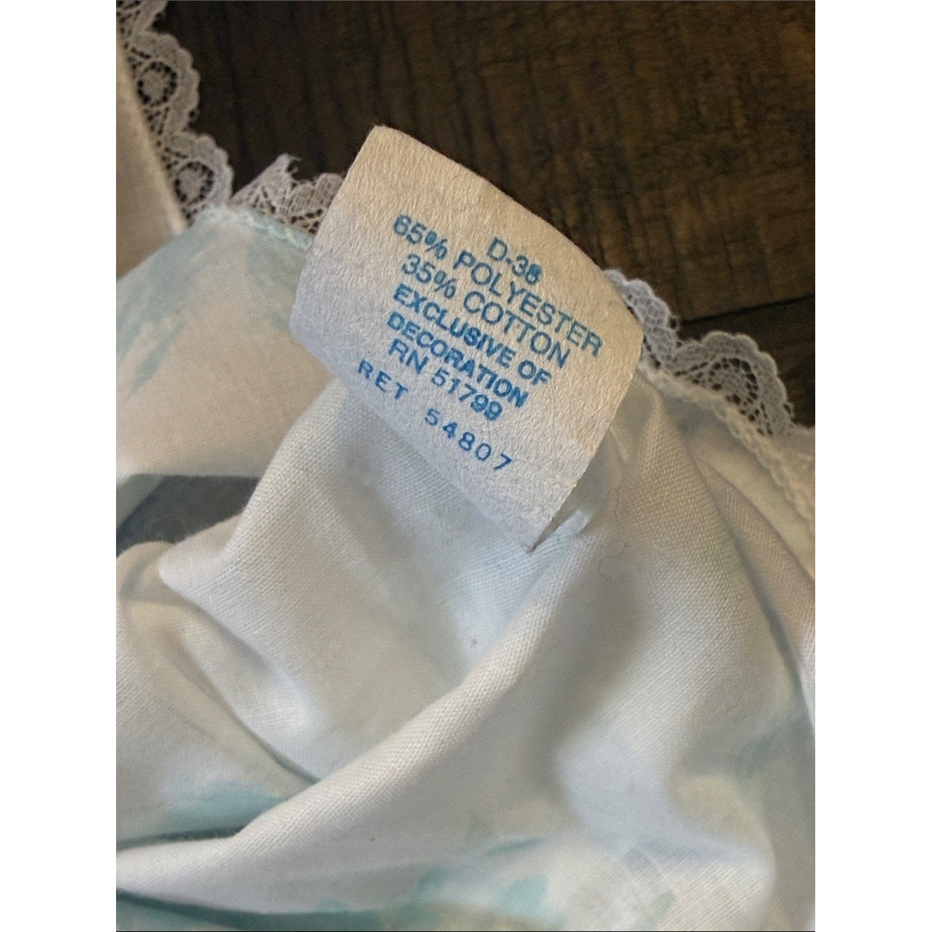 Vintage Cachet Floral Lace Nightgown White Blue Purple Midi M/L